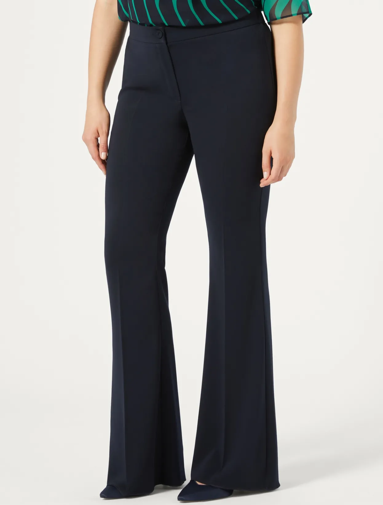 Trousers And Skirts | Trousers & Jeans | Marina Rinaldi Flared cady trousers ULTRAMARINE