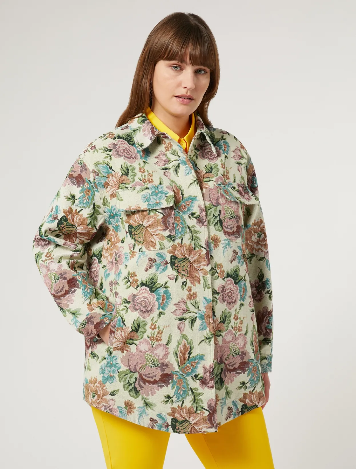 Blouses & Shirts | Blouses & Shirts | Marina Rinaldi Floral jacquard jacket PALEYELLOW