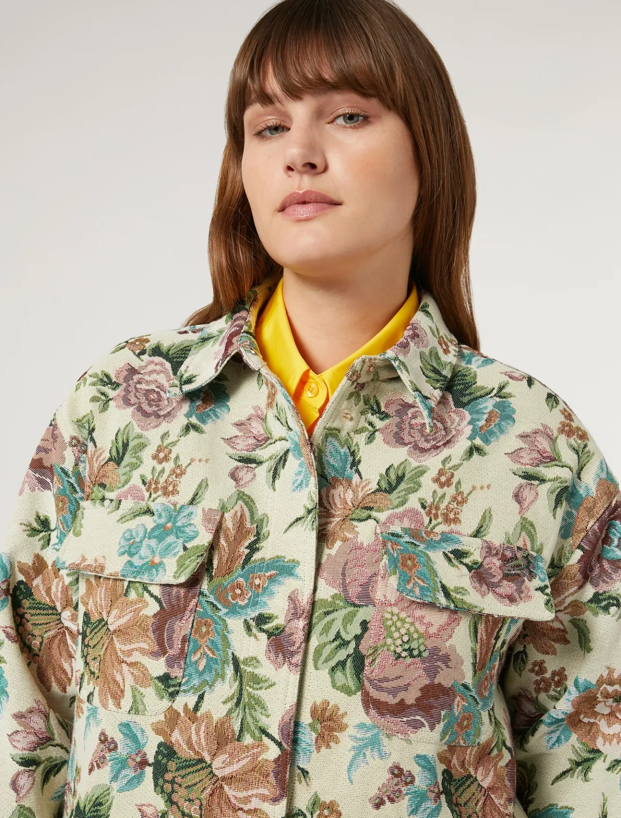 Blouses & Shirts | Blouses & Shirts | Marina Rinaldi Floral jacquard jacket PALEYELLOW