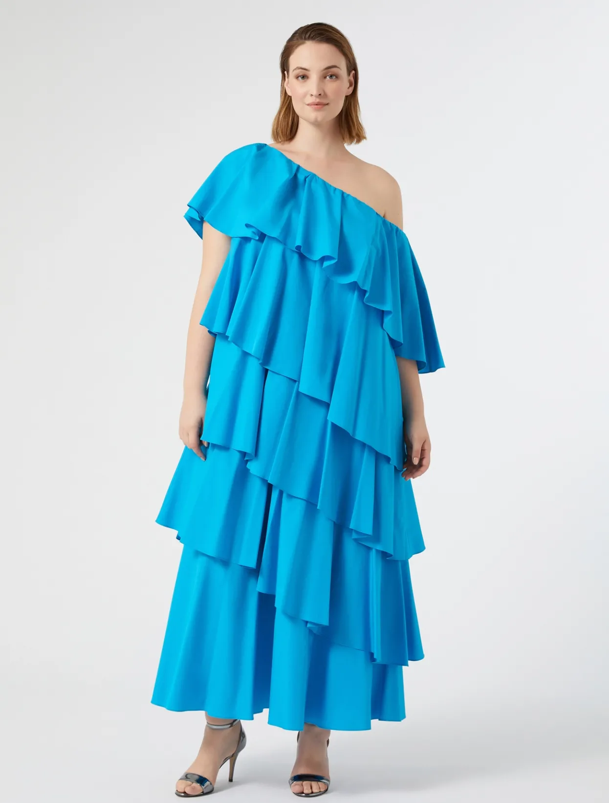 Dresses | Dresses | Marina Rinaldi Flounce poplin dress TURQUOISE