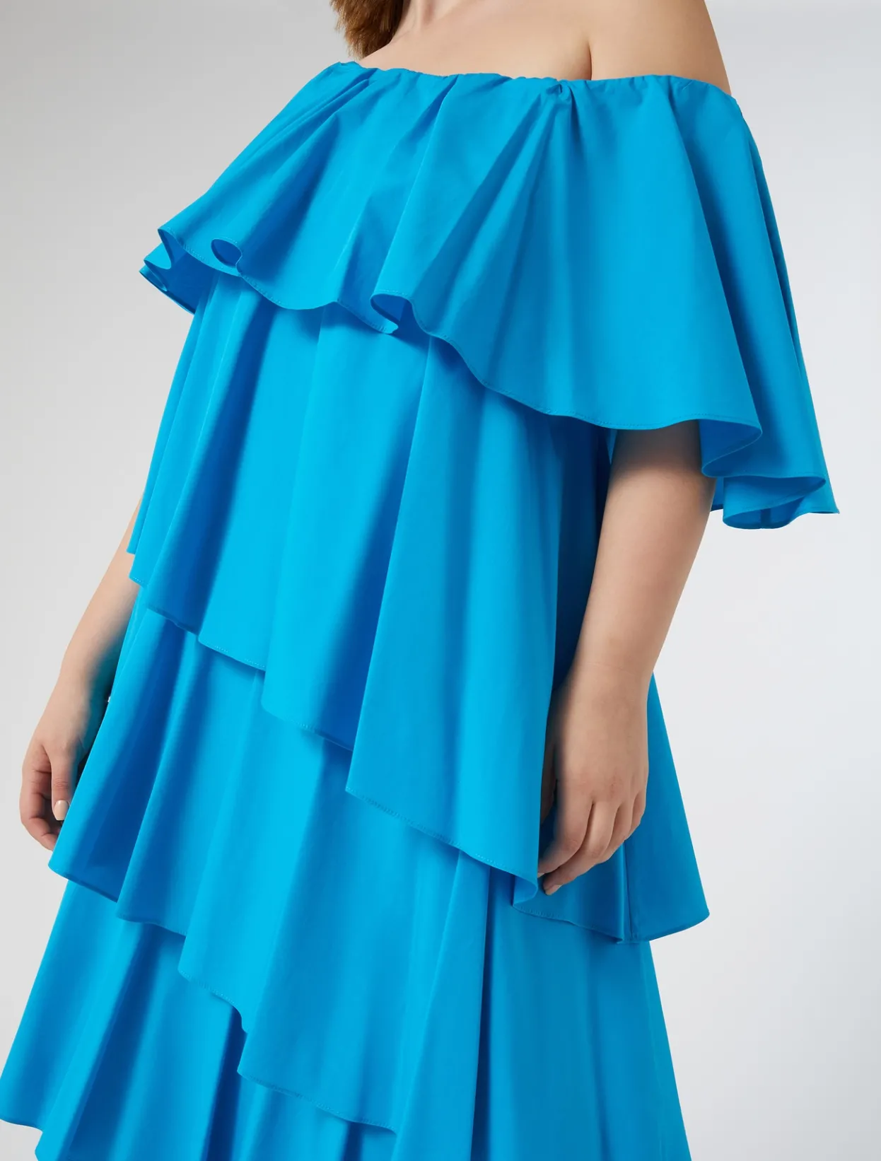 Dresses | Dresses | Marina Rinaldi Flounce poplin dress TURQUOISE