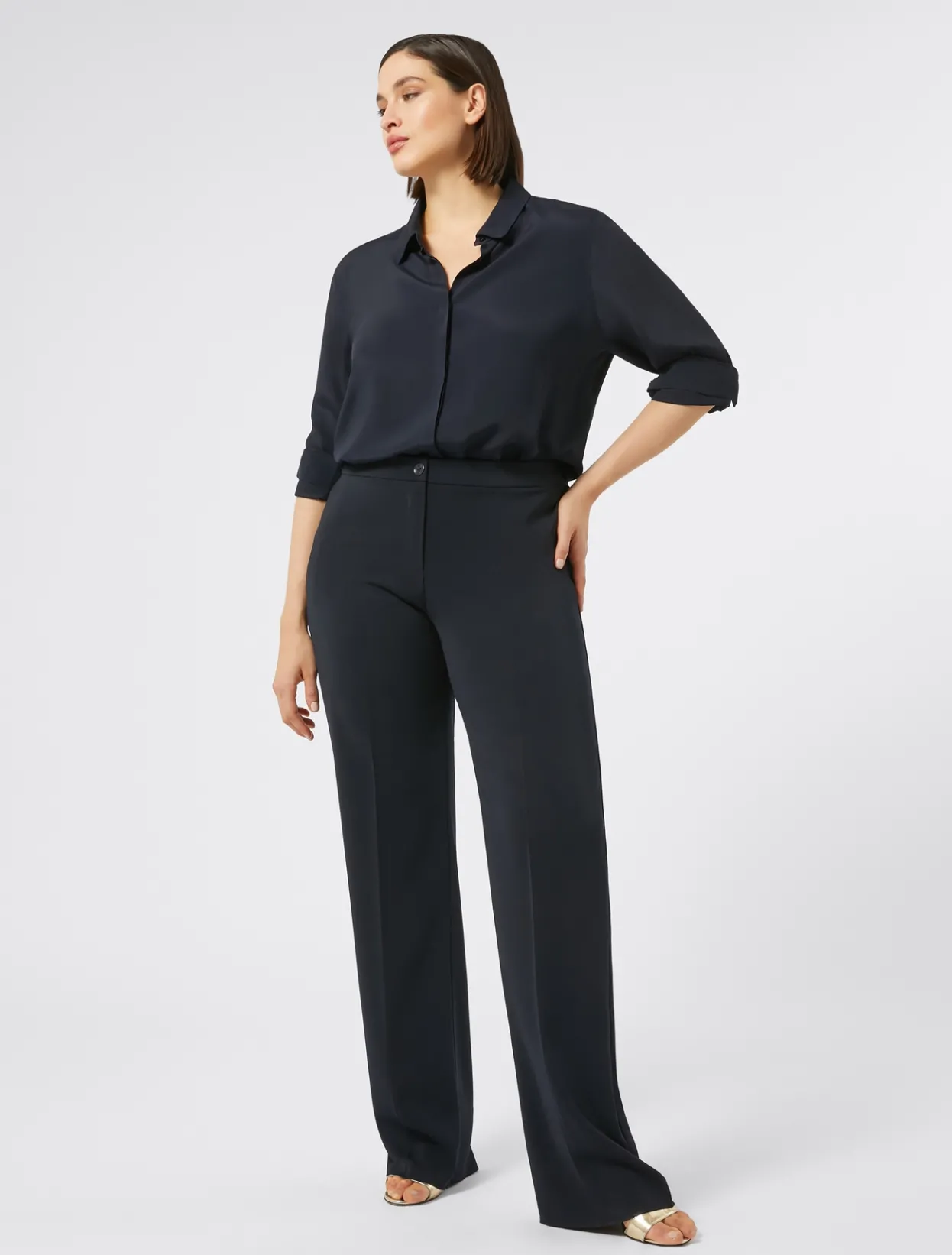 Trousers And Skirts | Trousers & Jeans | Marina Rinaldi Fluid cady trousers ULTRAMARINE