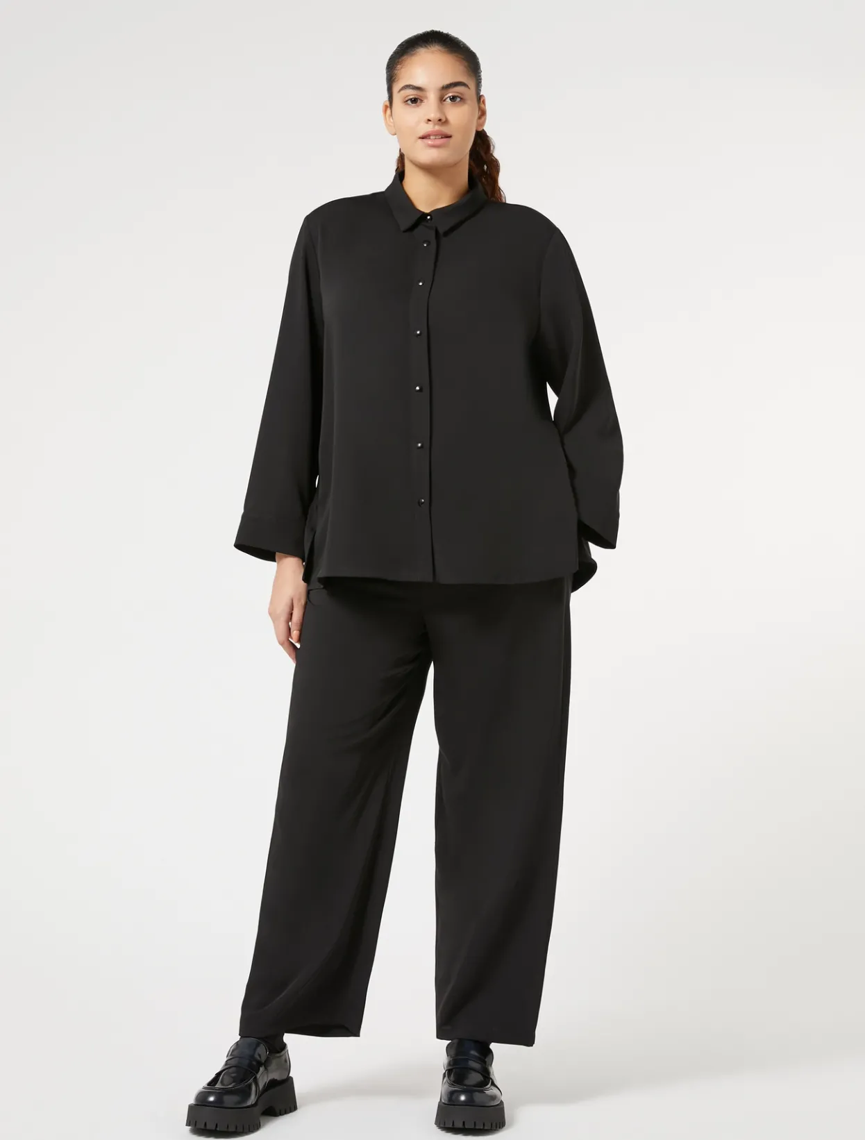 Trousers & Jeans | Trousers & Jeans | Marina Rinaldi Fluid cady trousers BLACK