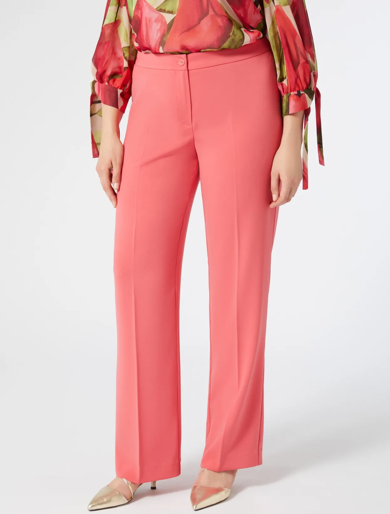 Trousers And Skirts | Trousers & Jeans | Marina Rinaldi Fluid cady trousers CORAL