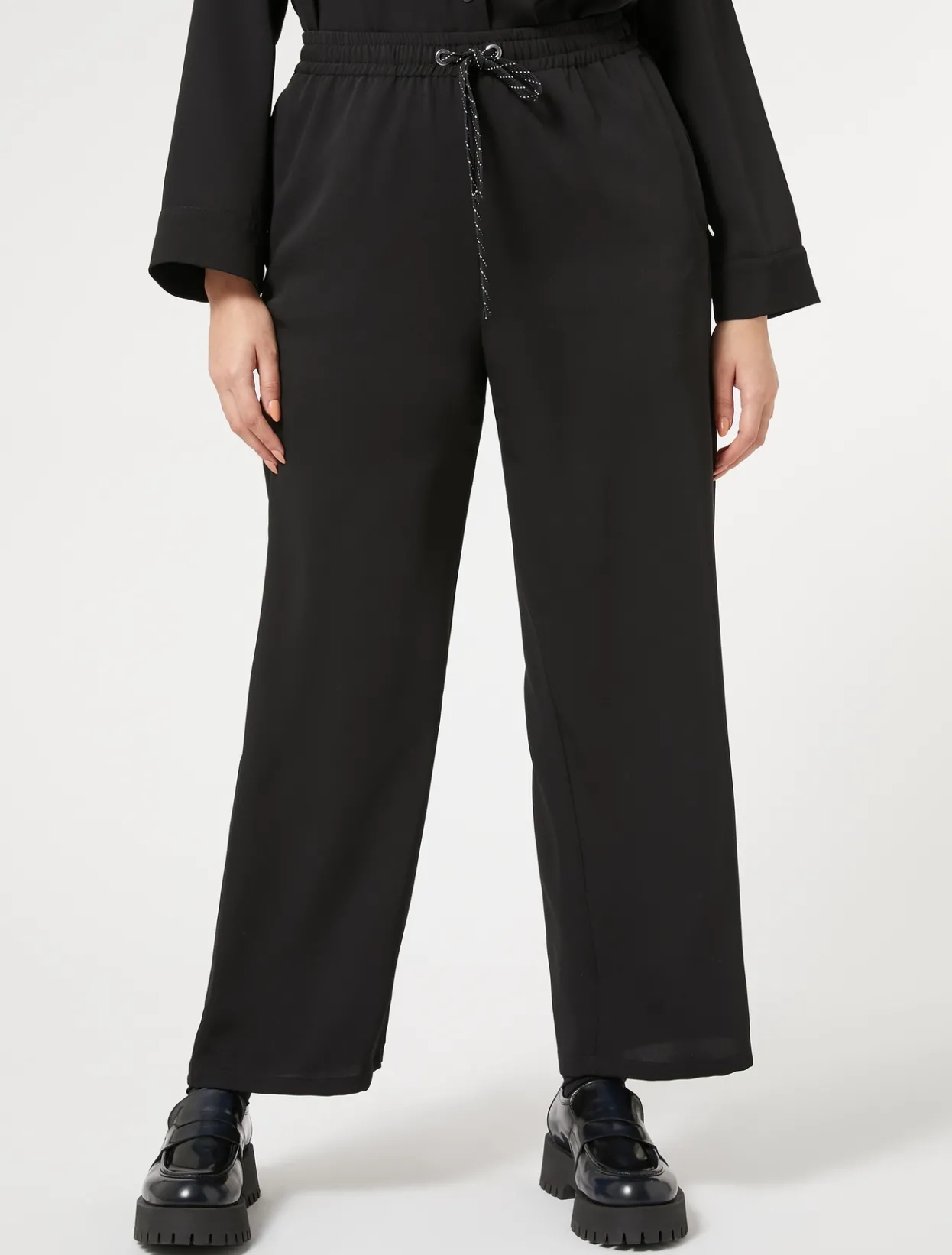 Trousers & Jeans | Trousers & Jeans | Marina Rinaldi Fluid cady trousers BLACK