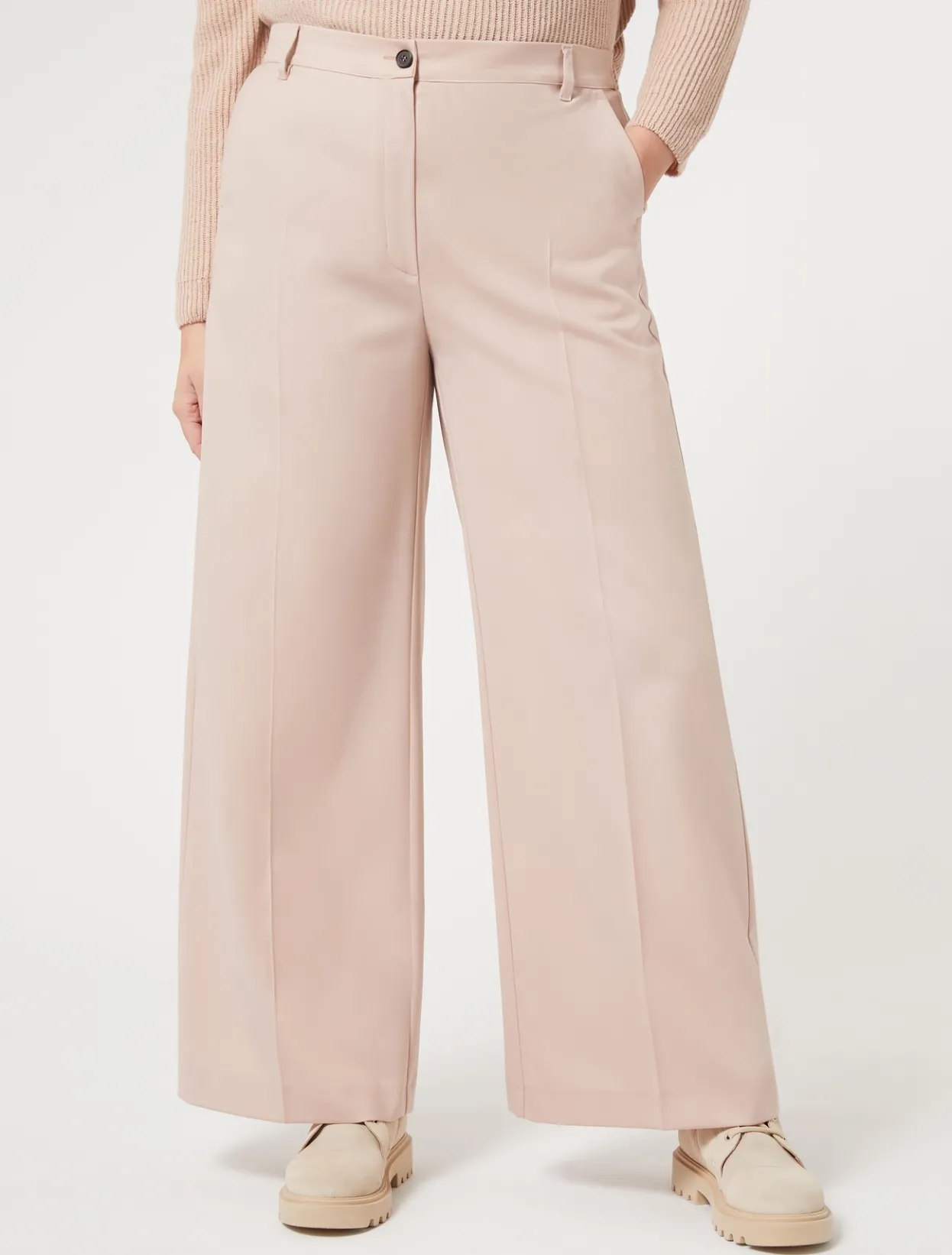 Trousers & Jeans | Trousers & Jeans | Marina Rinaldi Fluid gabardine trousers PINK