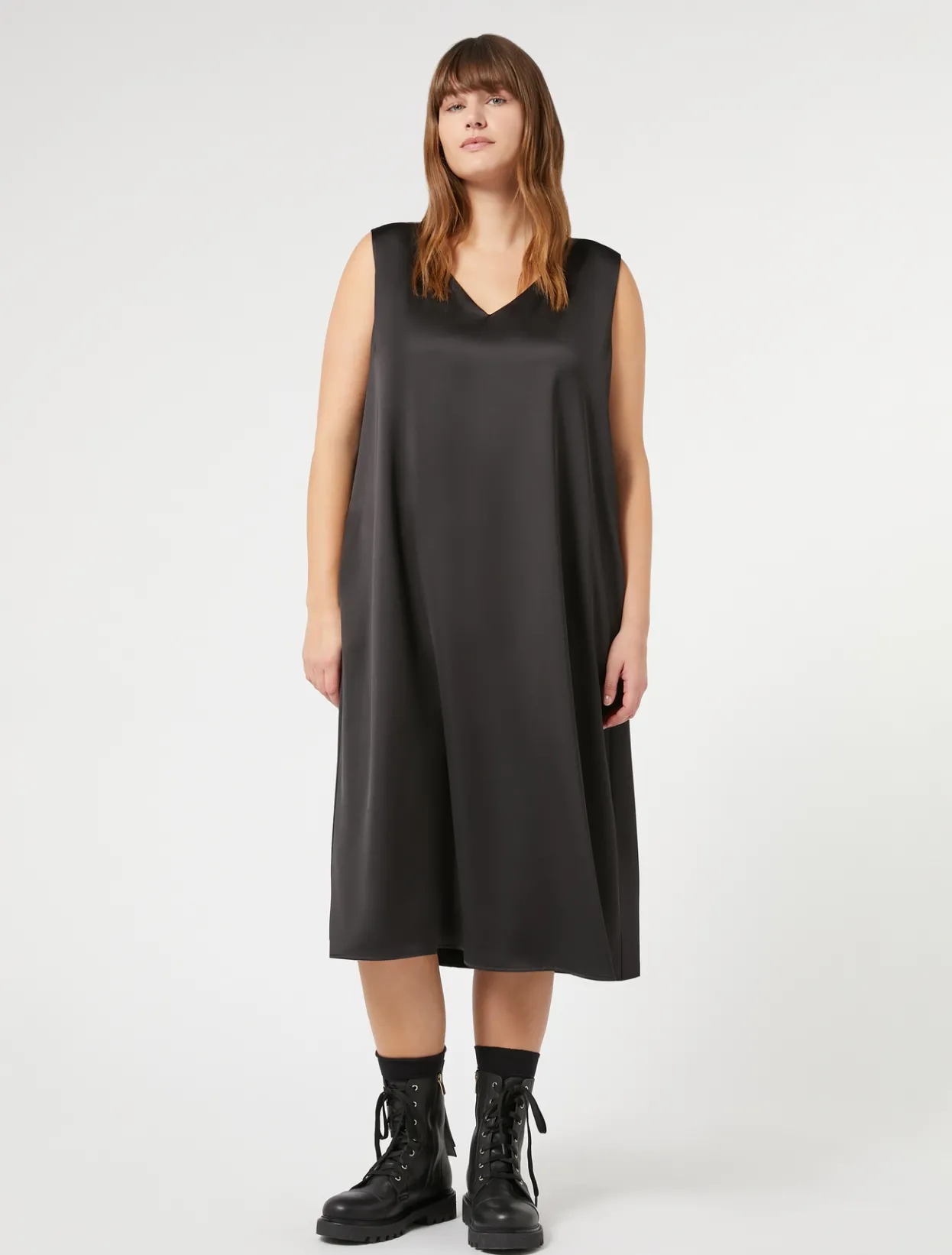 Dresses | Dresses | Marina Rinaldi Fluid satin dress BLACK