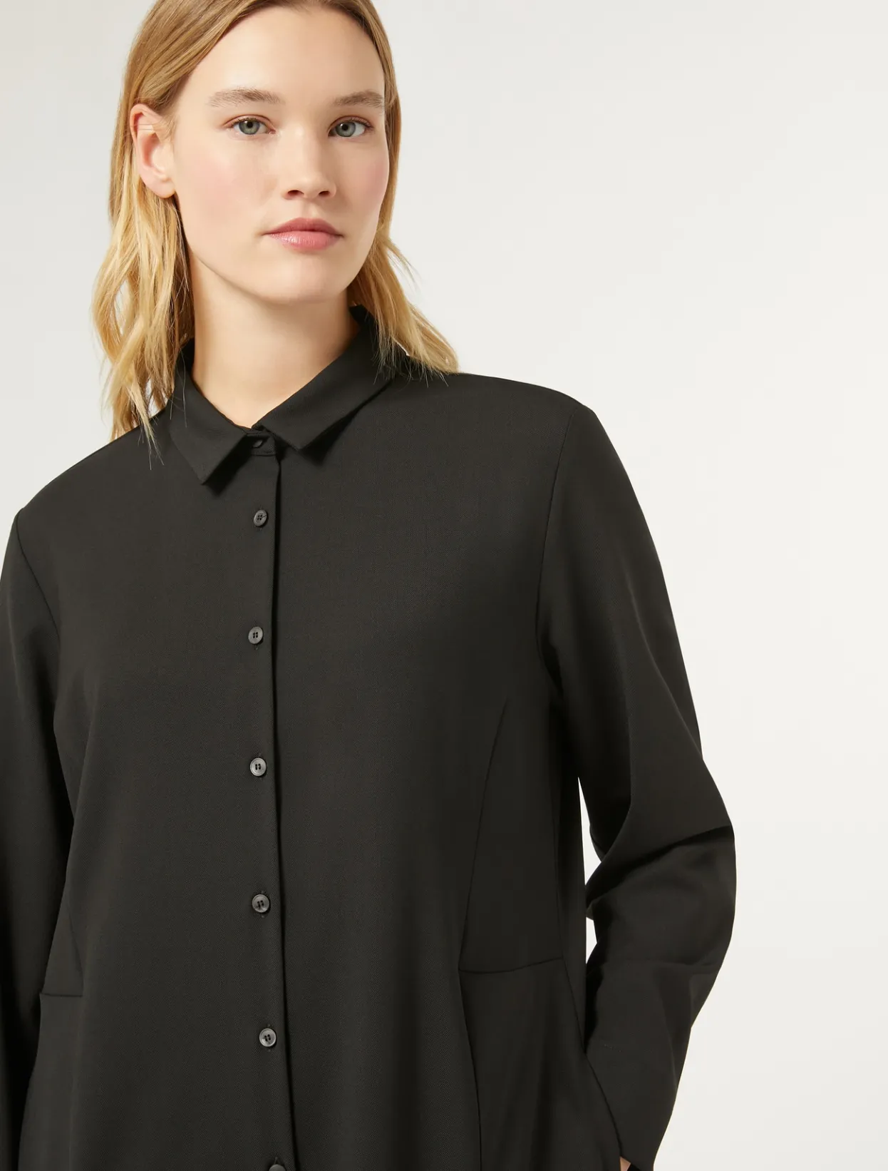 Dresses | Dresses | Marina Rinaldi Gabardine shirt dress BLACK