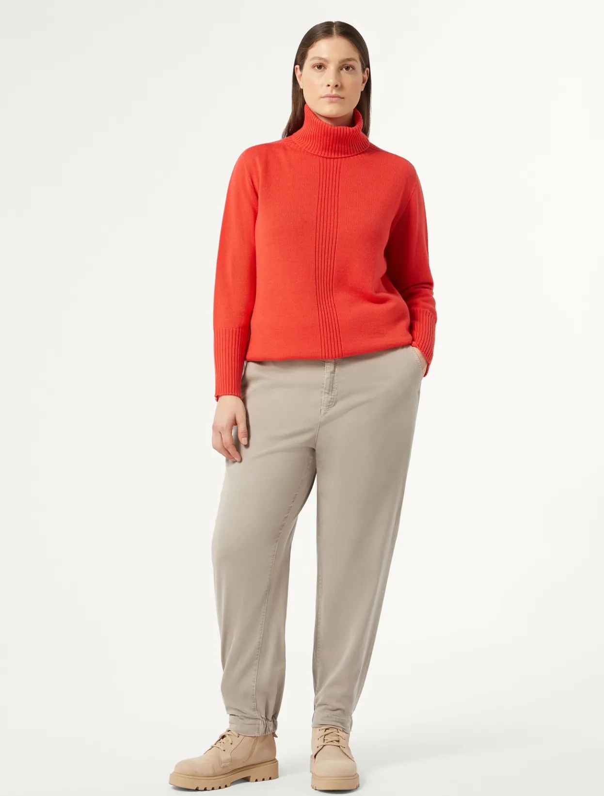 Trousers & Jeans | Trousers & Jeans | Marina Rinaldi Gabardine trousers TURTLEDOVE