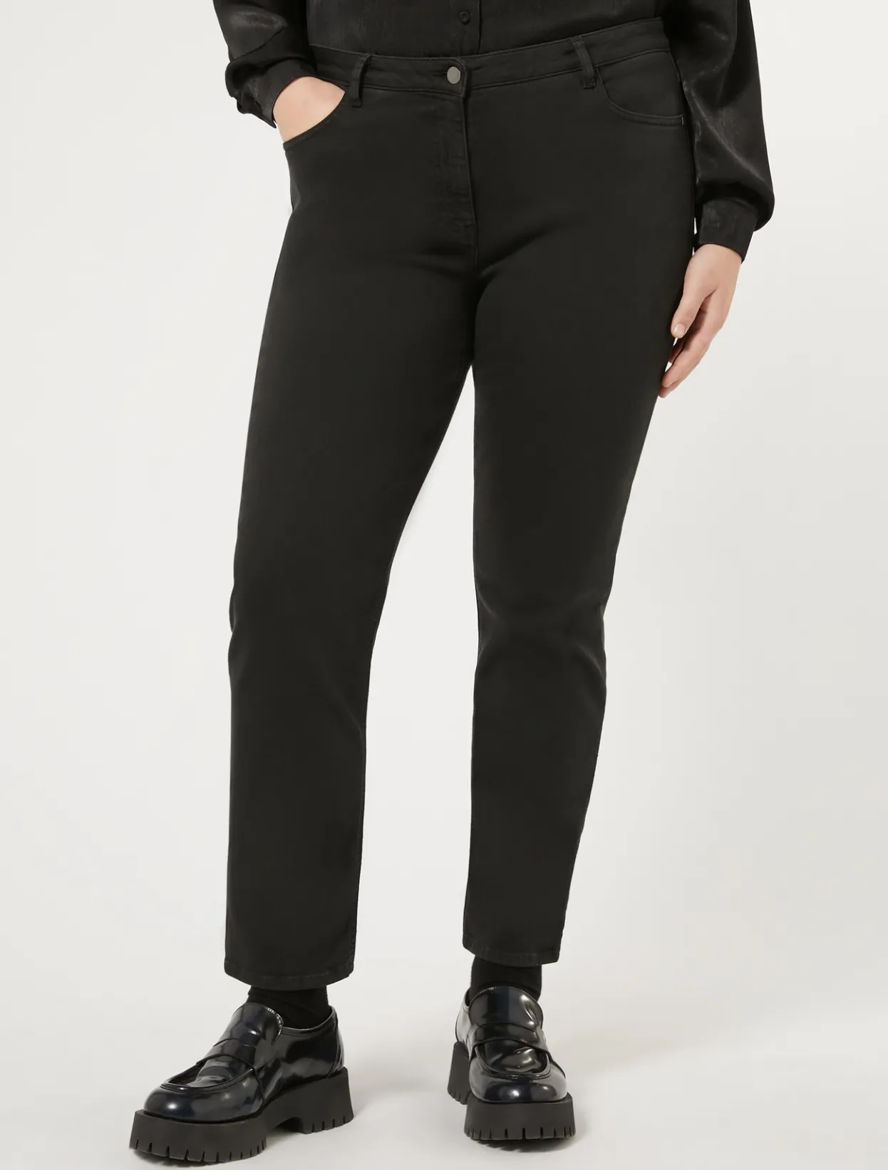 Trousers & Jeans | Trousers & Jeans | Marina Rinaldi Gabardine trousers BLACK