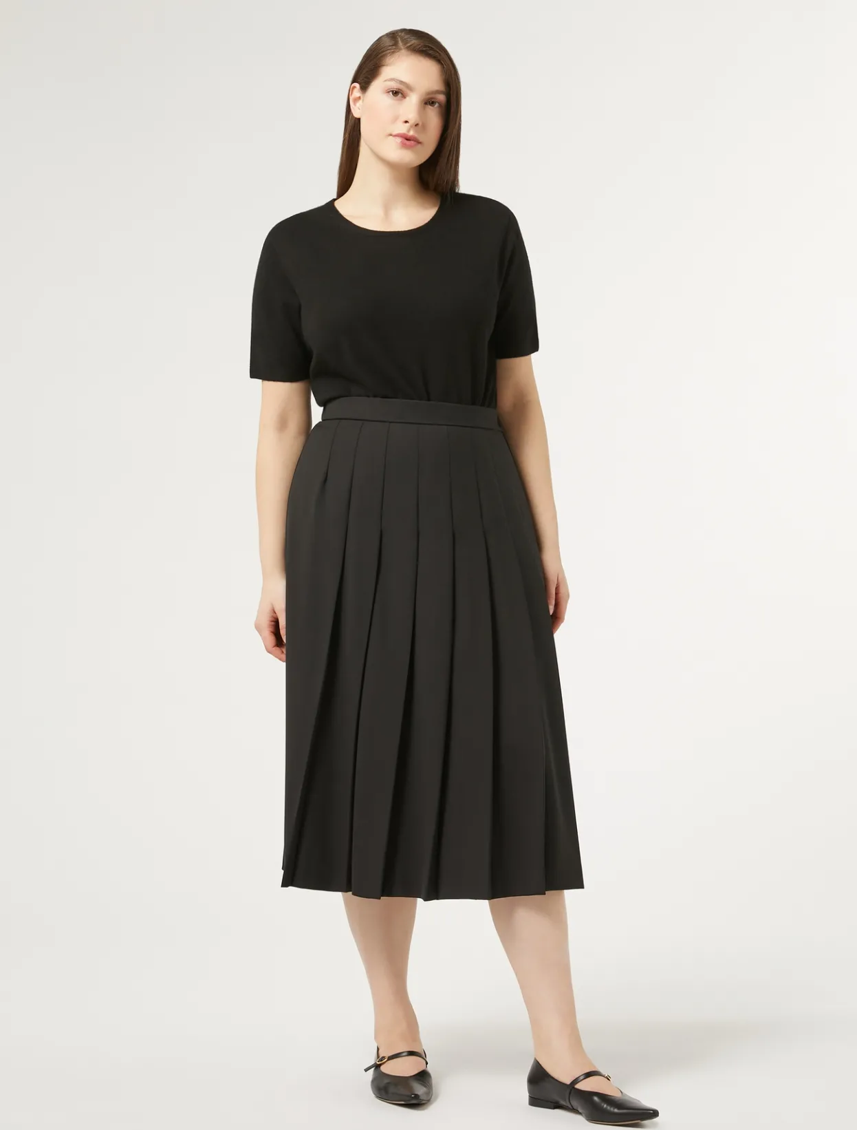 Skirts | Skirts | Marina Rinaldi Gabardine wool skirt BLACK