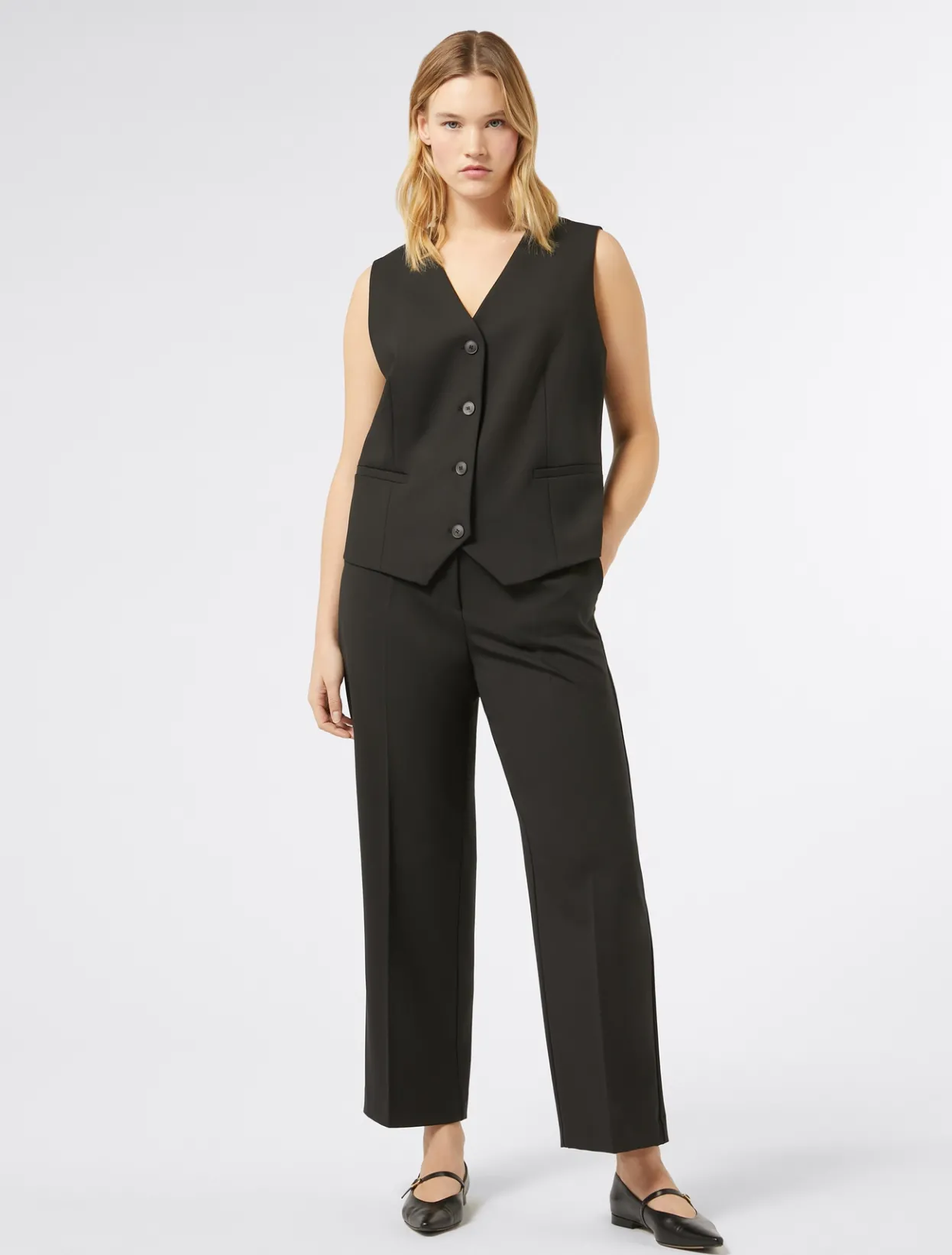 Trousers & Jeans | Trousers & Jeans | Marina Rinaldi Gabardine wool trousers BLACK