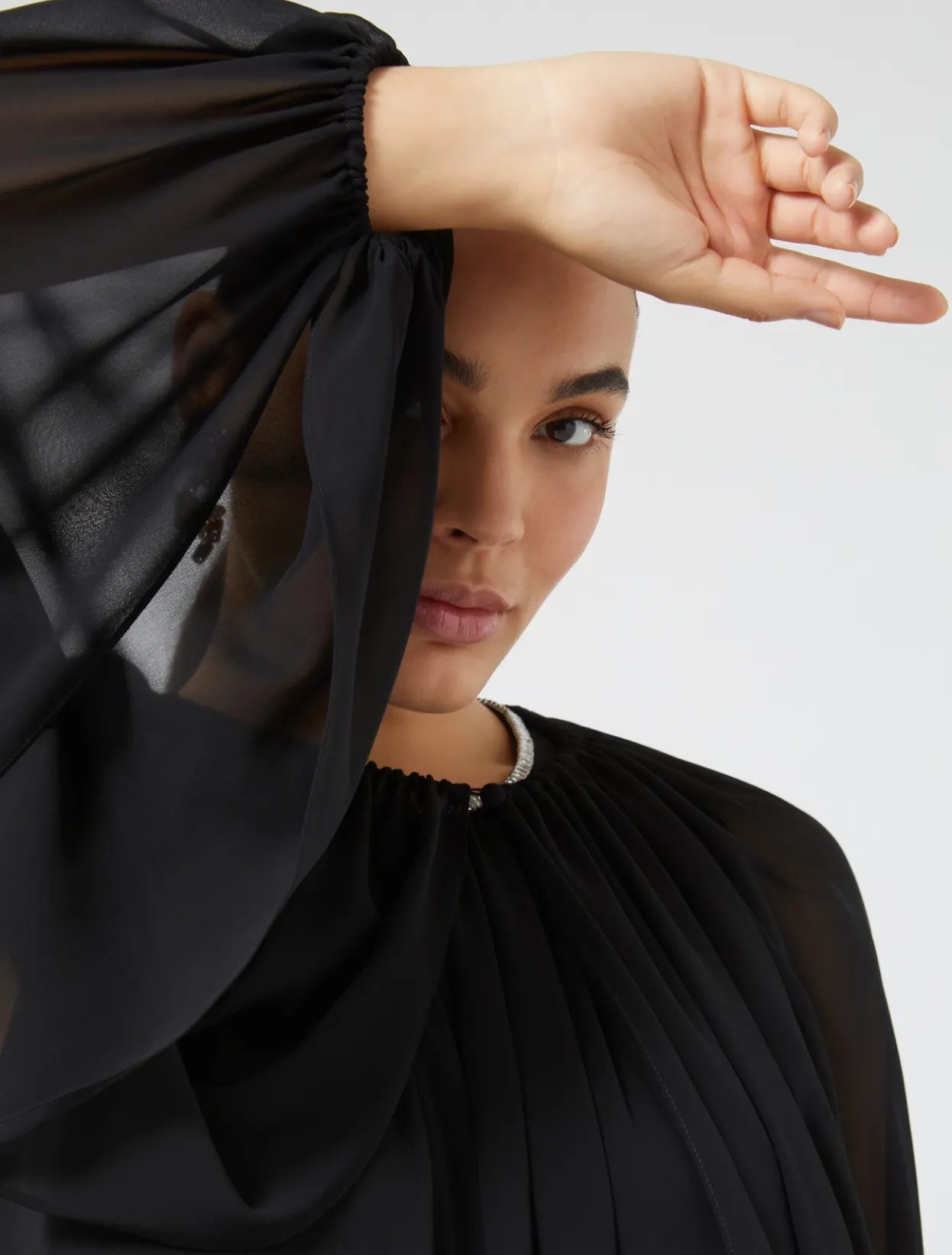 Jackets | Accessories | Marina Rinaldi Georgette shrug BLACK