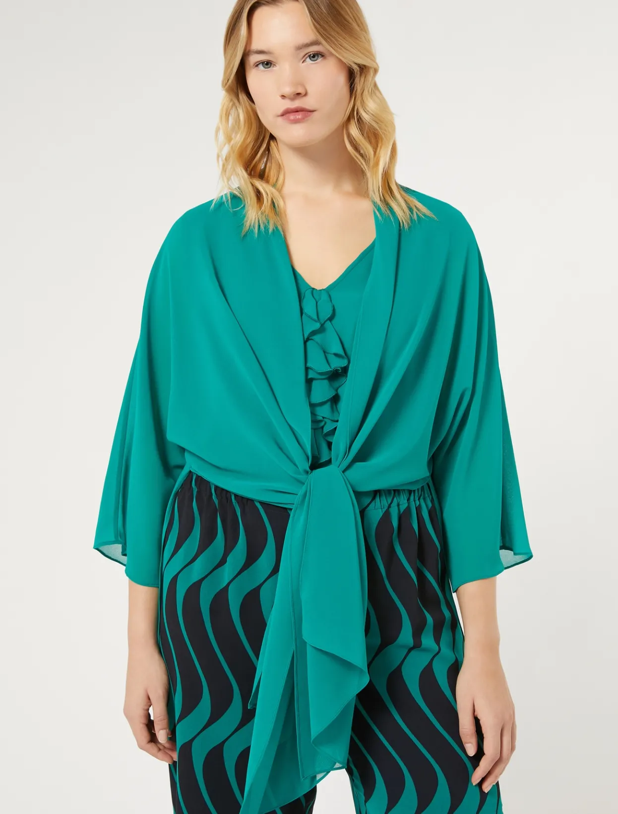 Jackets | Accessories | Marina Rinaldi Georgette shrug JADE