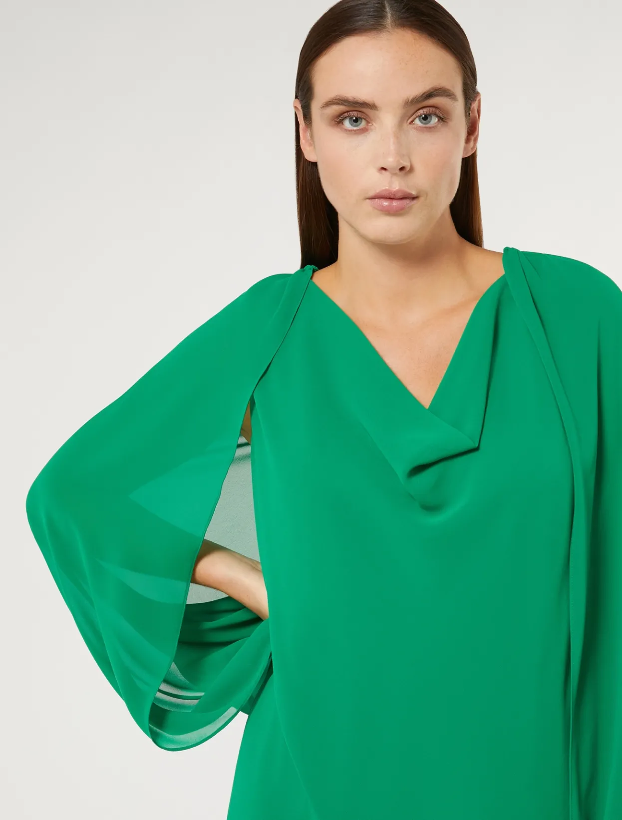 Jackets | Accessories | Marina Rinaldi Georgette shrug GREEN