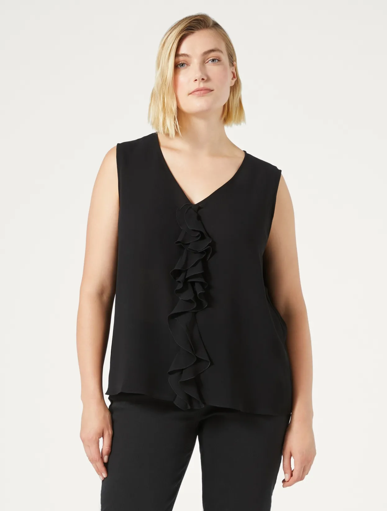 Blouses | Blouses & Shirts | Marina Rinaldi Georgette top BLACK