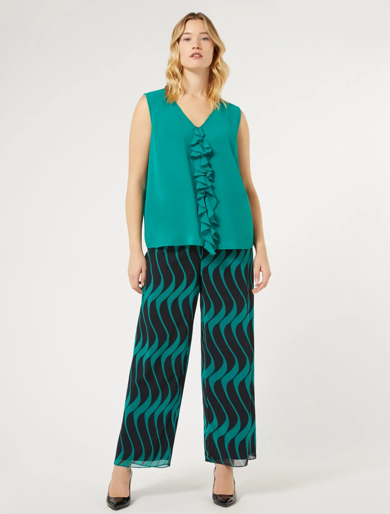 Trousers And Skirts | Trousers & Jeans | Marina Rinaldi Georgette trousers ULTRAMARINE