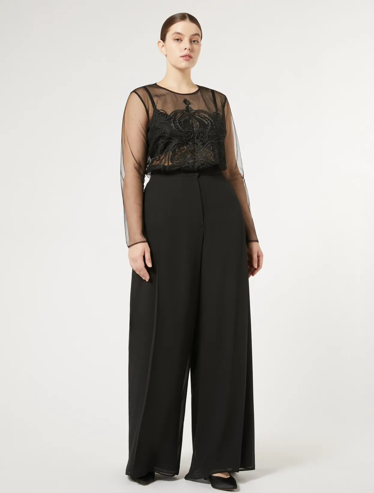 Trousers And Skirts | Trousers & Jeans | Marina Rinaldi Georgette trousers BLACK