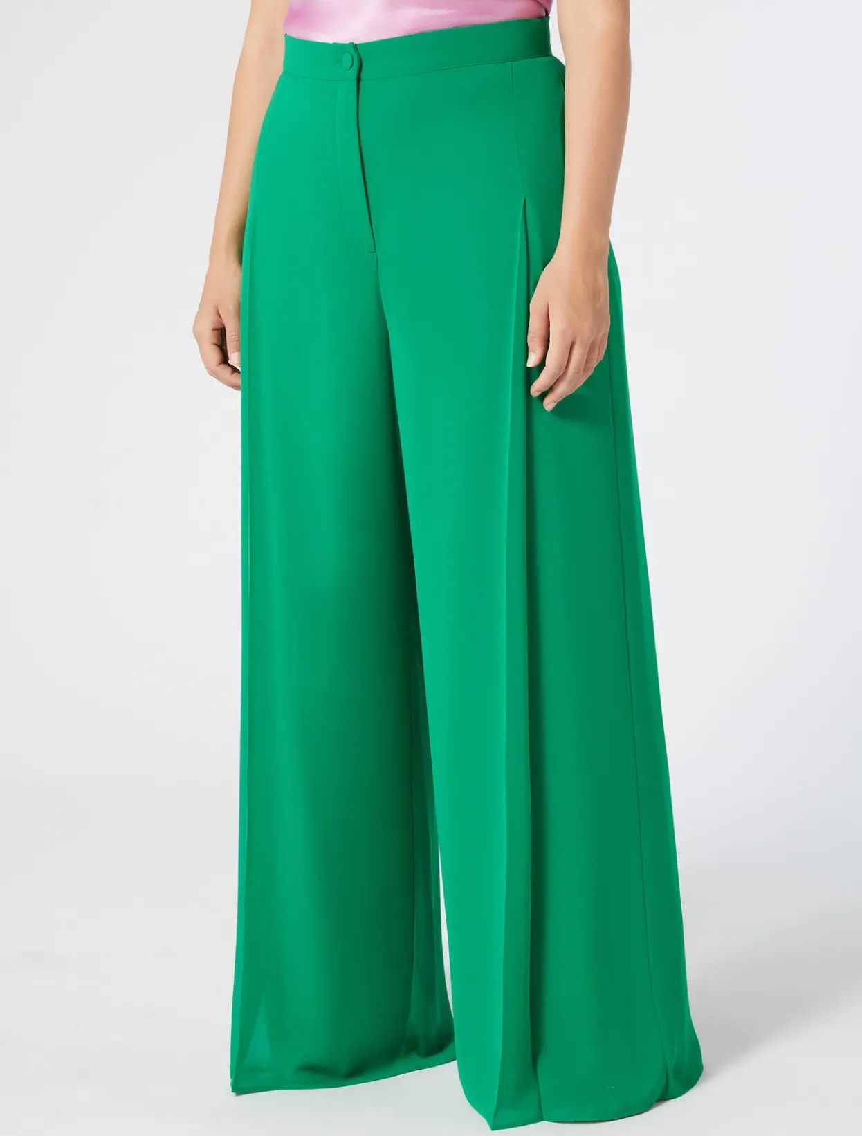 Trousers And Skirts | Trousers & Jeans | Marina Rinaldi Georgette trousers GREEN