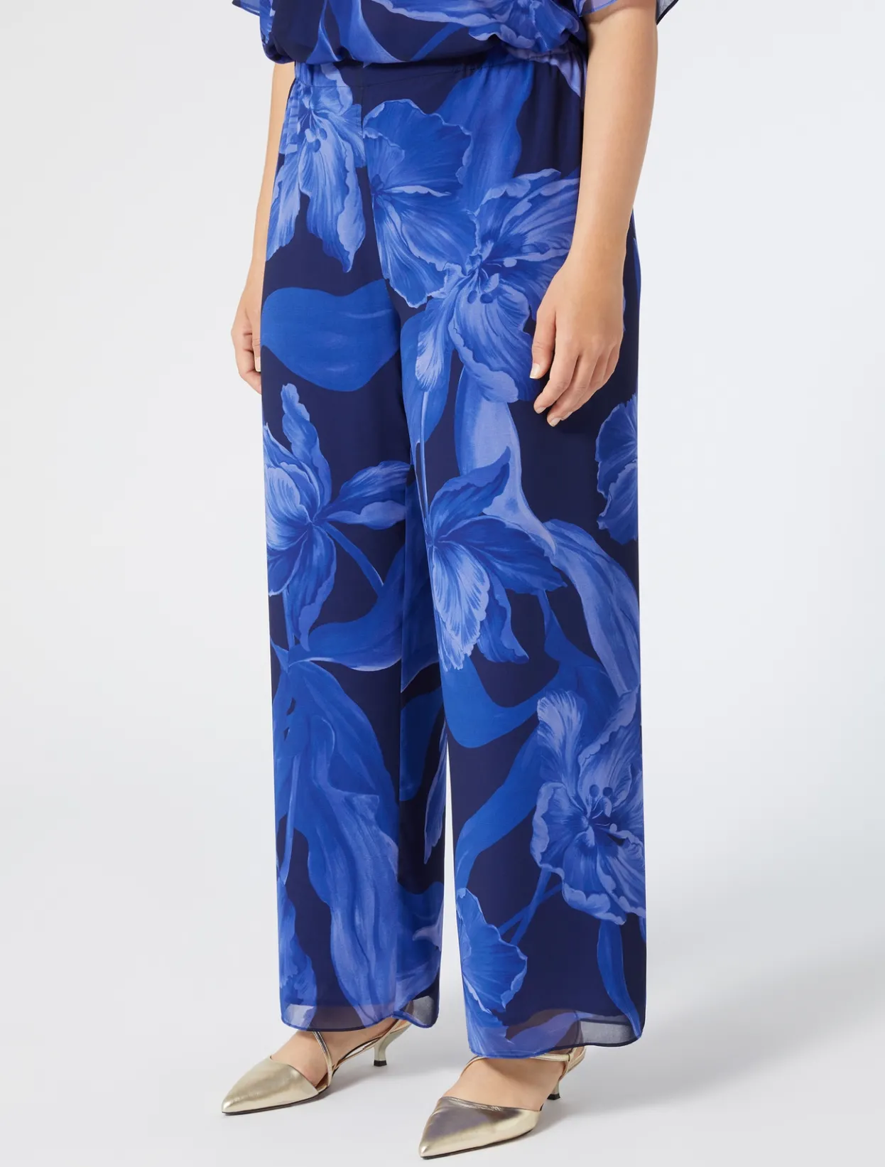 Trousers And Skirts | Trousers & Jeans | Marina Rinaldi Georgette trousers MIDNIGHTBLUE