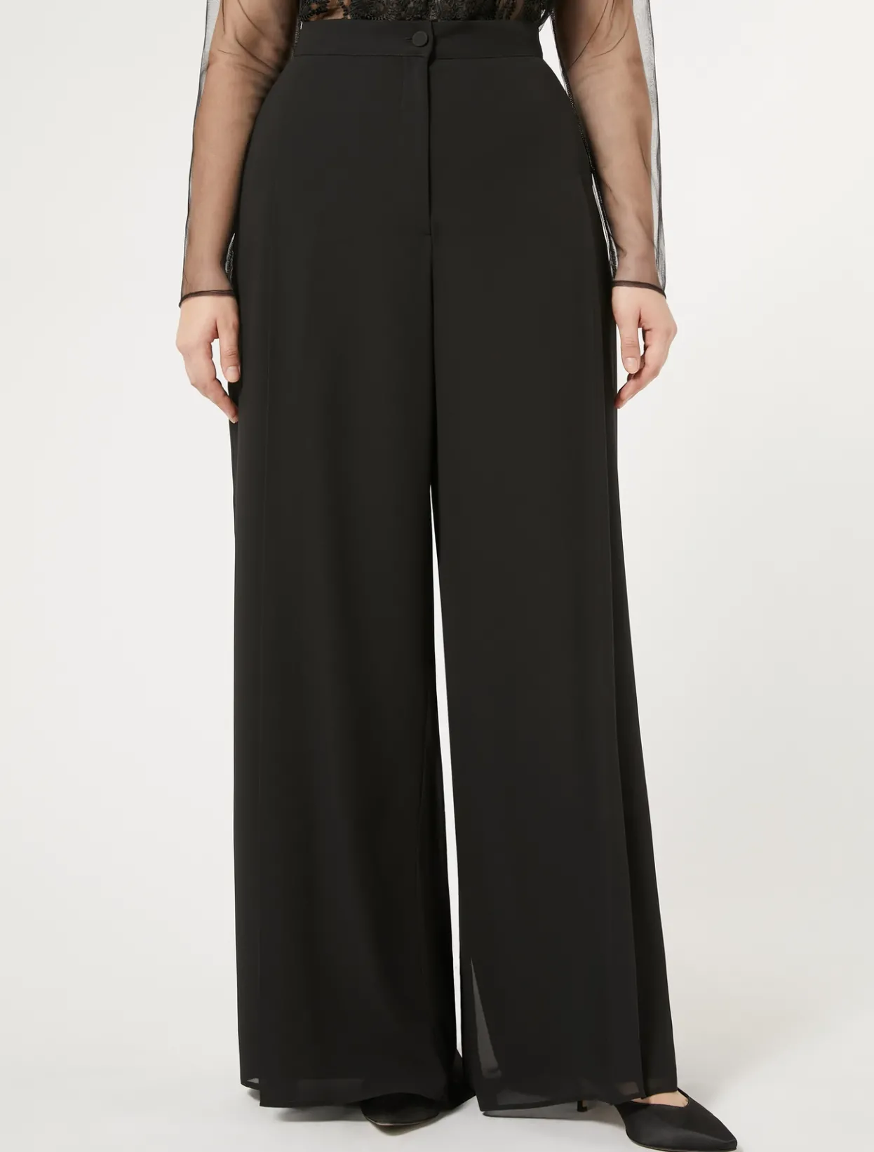 Trousers And Skirts | Trousers & Jeans | Marina Rinaldi Georgette trousers BLACK