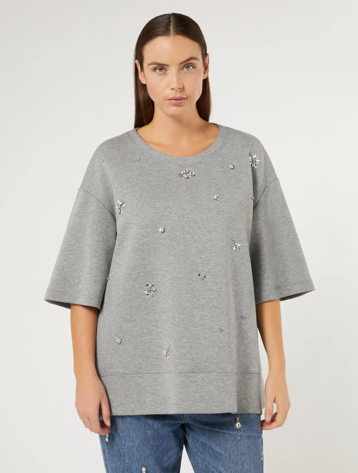 Tops & T-Shirts | Tops & T-Shirts | Marina Rinaldi Interlock jersey sweatshirt LIGHTGREY