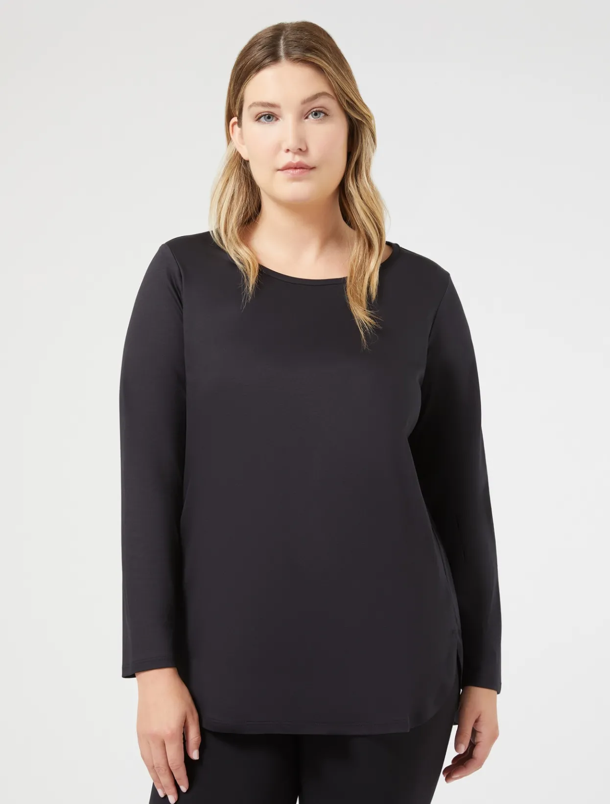 Tops & T-Shirts | Tops & T-Shirts | Marina Rinaldi Interlock jersey T-shirt BLACK