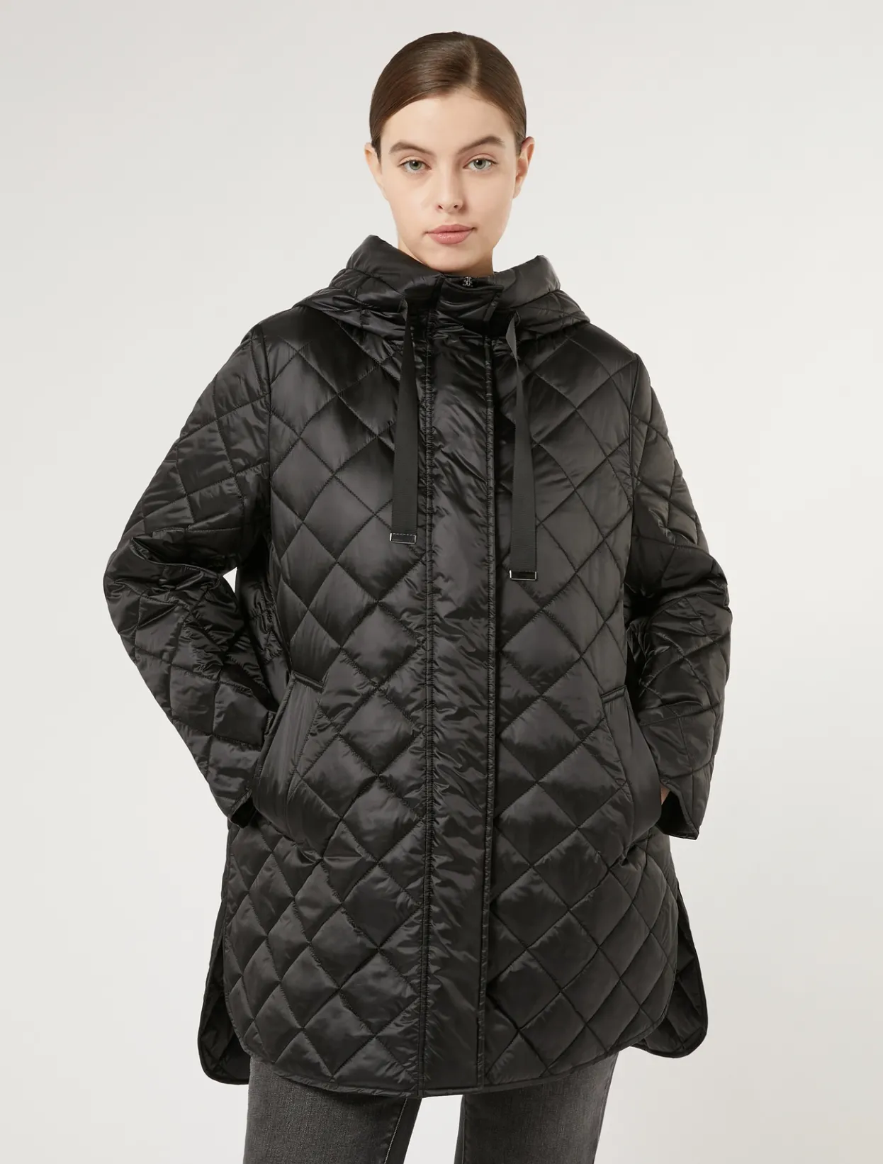 Down Jackets | Down Jackets | Marina Rinaldi Iridescent fabric lining BLACK