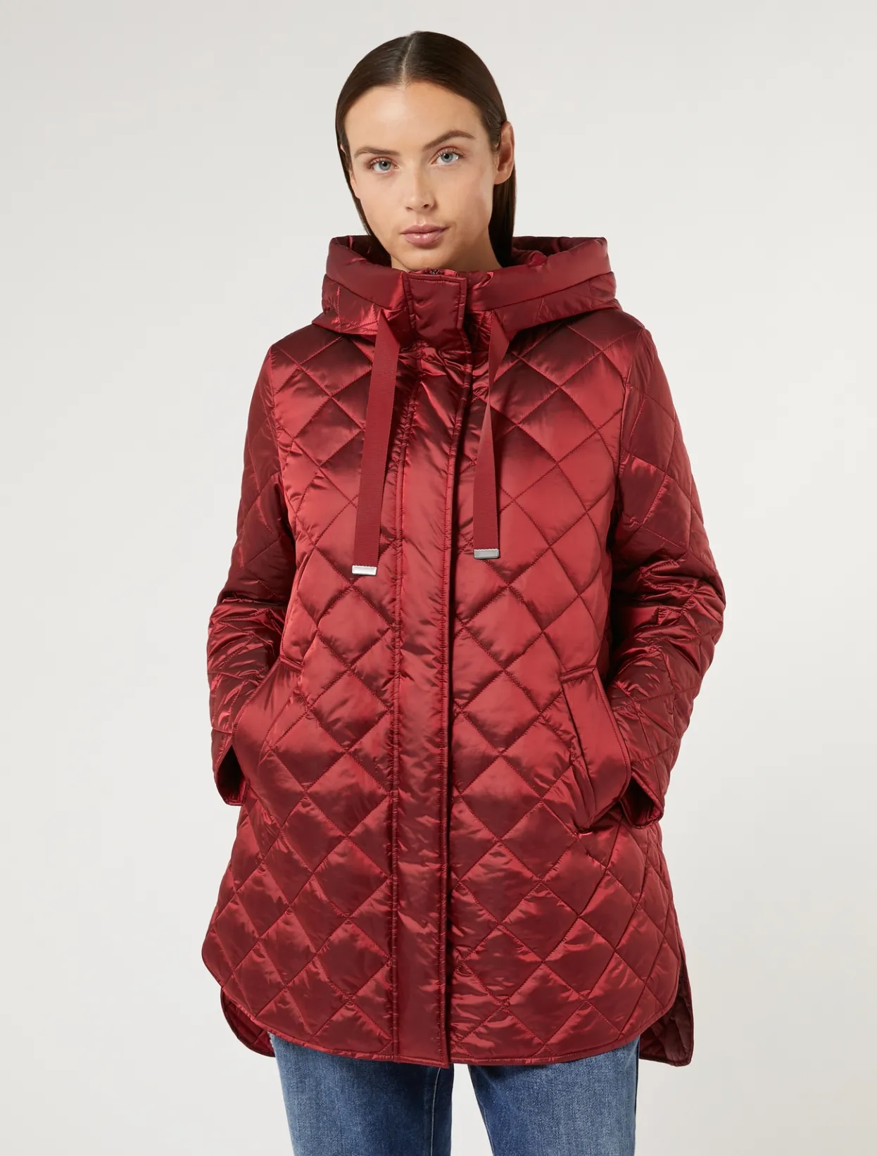 Down Jackets | Down Jackets | Marina Rinaldi Iridescent fabric lining RED