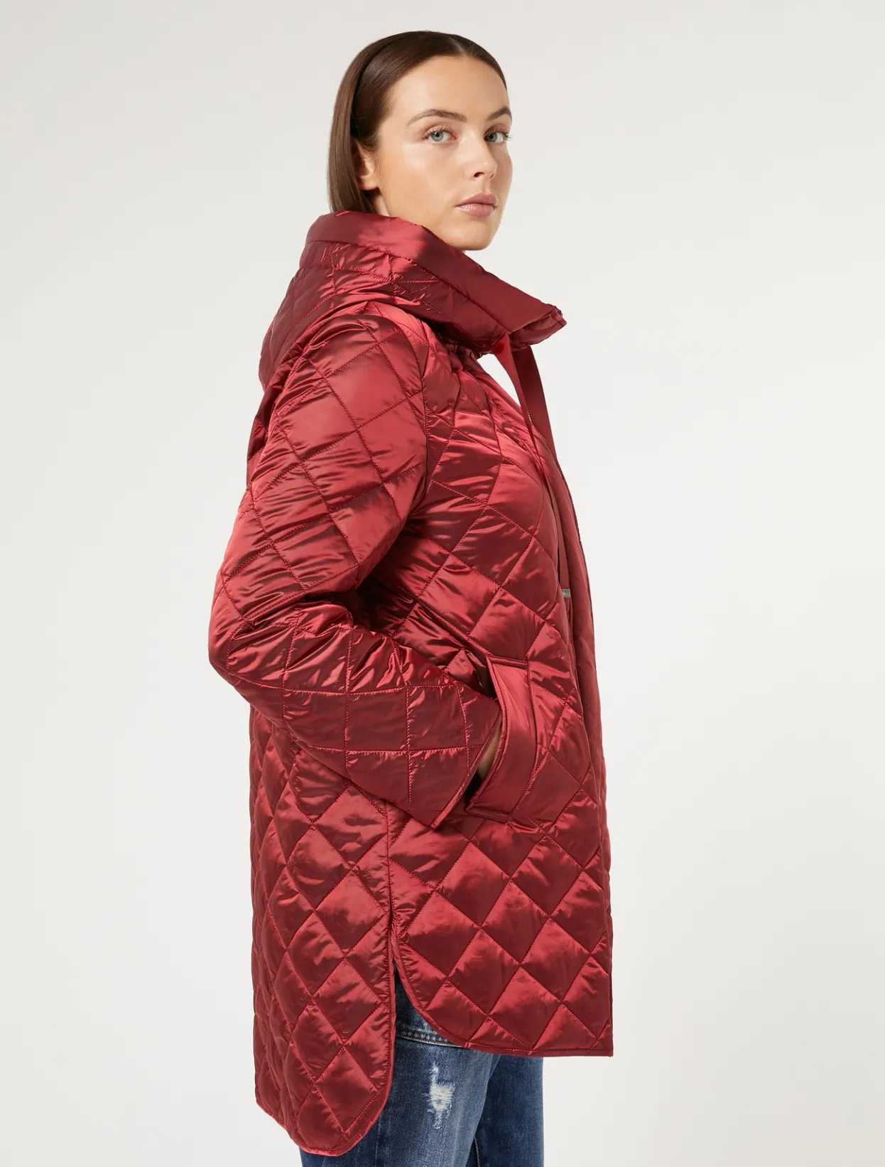 Down Jackets | Down Jackets | Marina Rinaldi Iridescent fabric lining RED