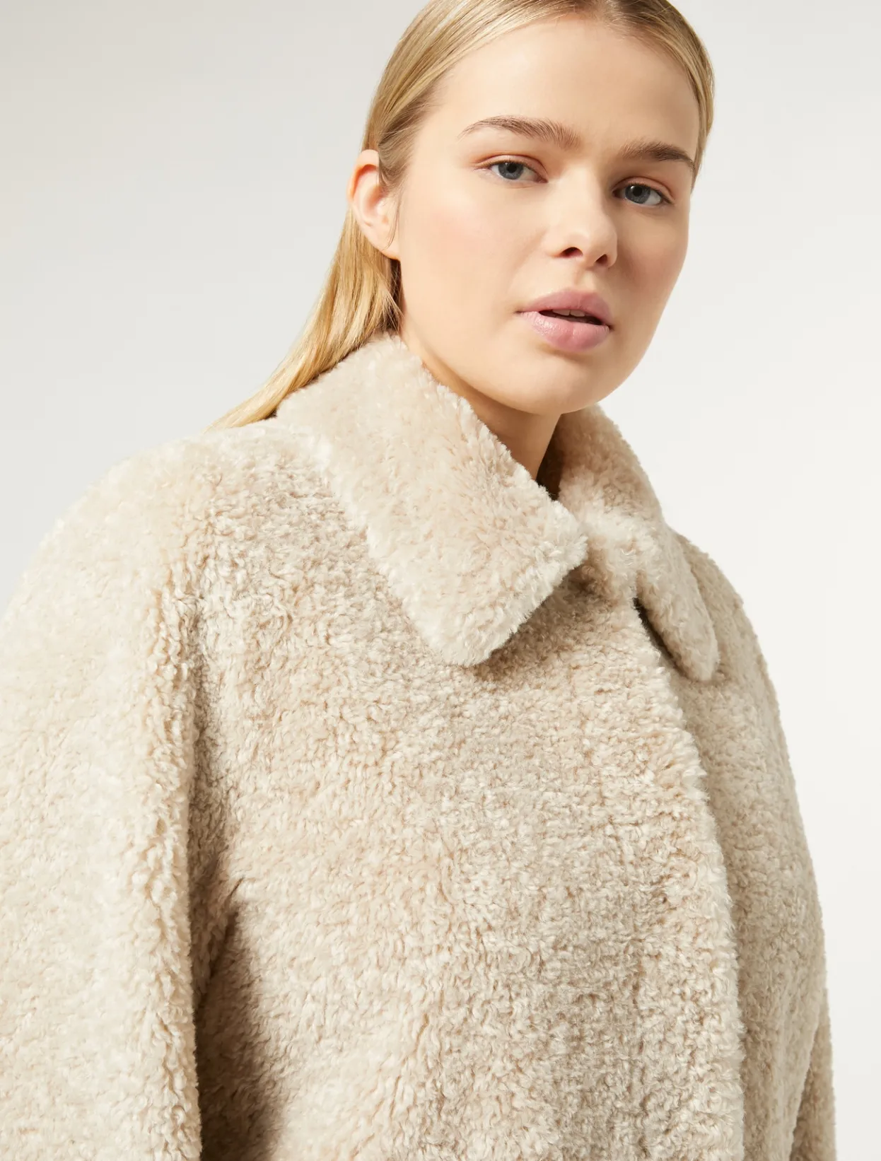 Coats | Coats | Marina Rinaldi Jacket in sheepskin-effect fabric LIGHTGREY