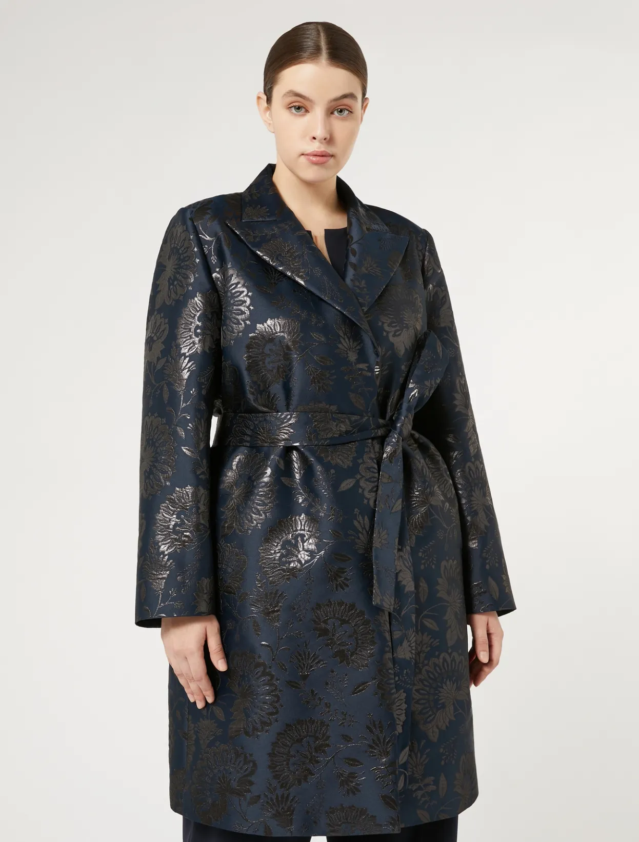 Jackets | Coats | Marina Rinaldi Jacquard duster coat MIDNIGHTBLUE