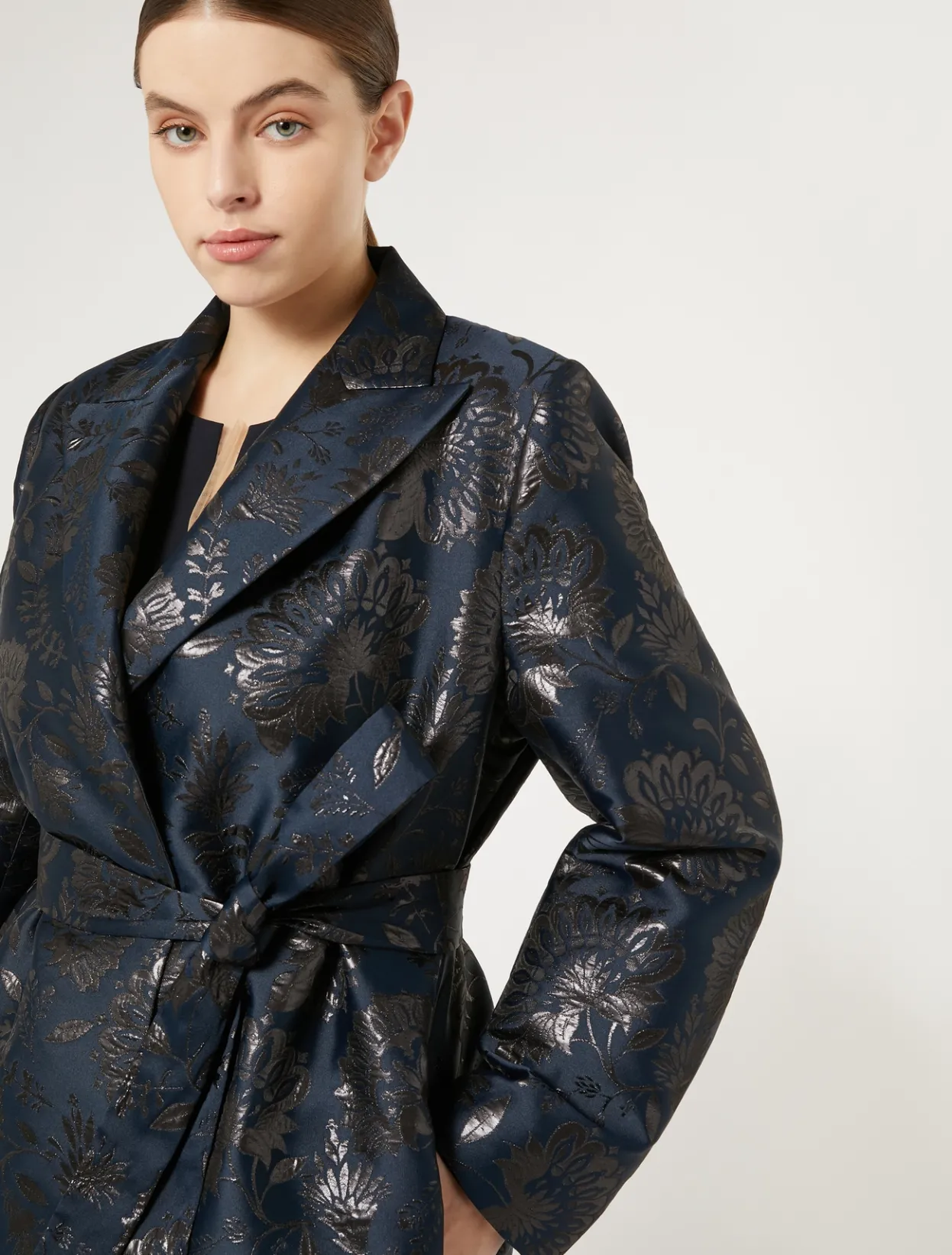 Jackets | Coats | Marina Rinaldi Jacquard duster coat MIDNIGHTBLUE