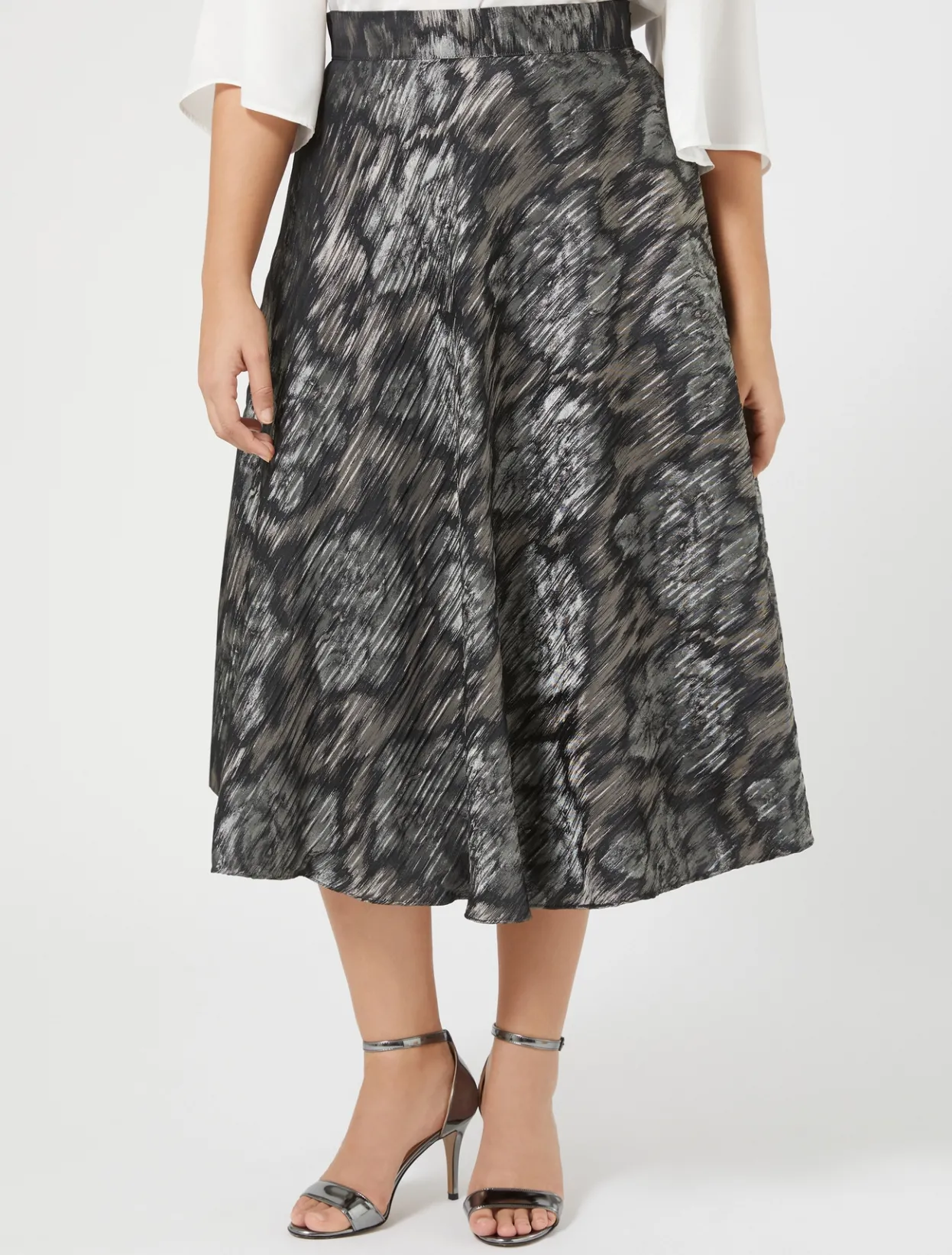 Trousers And Skirts | Skirts | Marina Rinaldi Jacquard fabric skirt BLACK