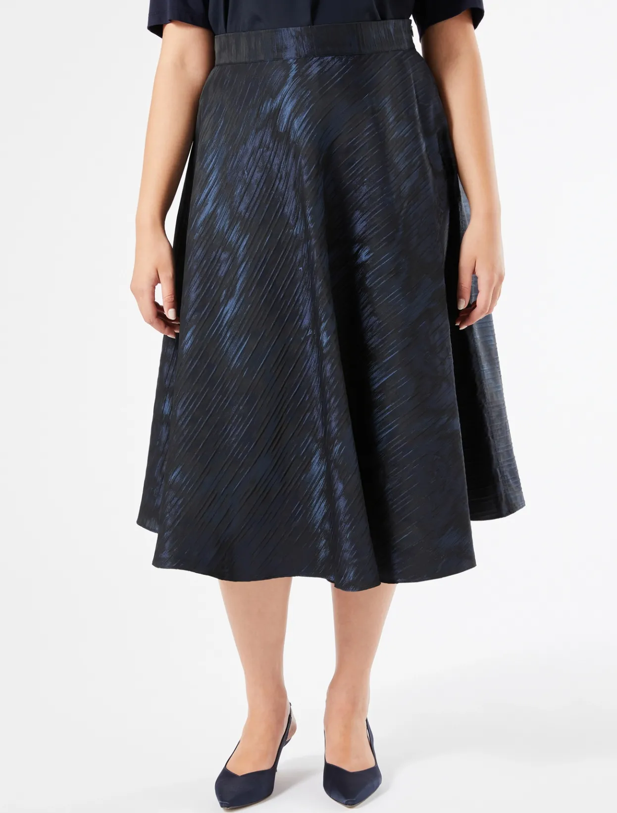 Trousers And Skirts | Skirts | Marina Rinaldi Jacquard fabric skirt ULTRAMARINE