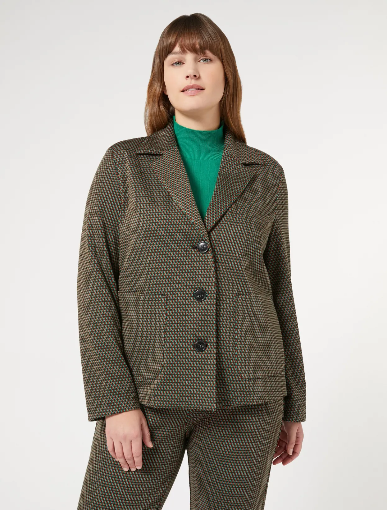 Jacket & Blazers | Jacket & Blazers | Marina Rinaldi Jacquard jersey jacket COFFEE