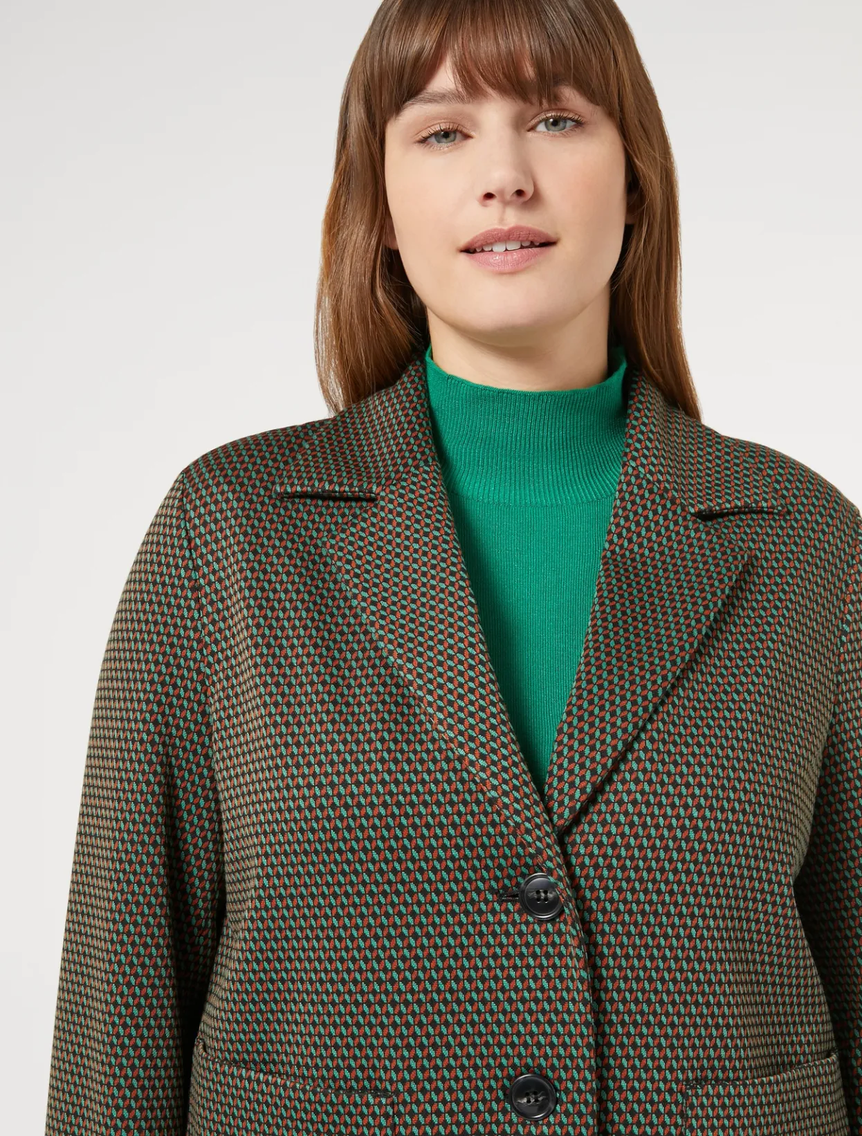 Jacket & Blazers | Jacket & Blazers | Marina Rinaldi Jacquard jersey jacket COFFEE