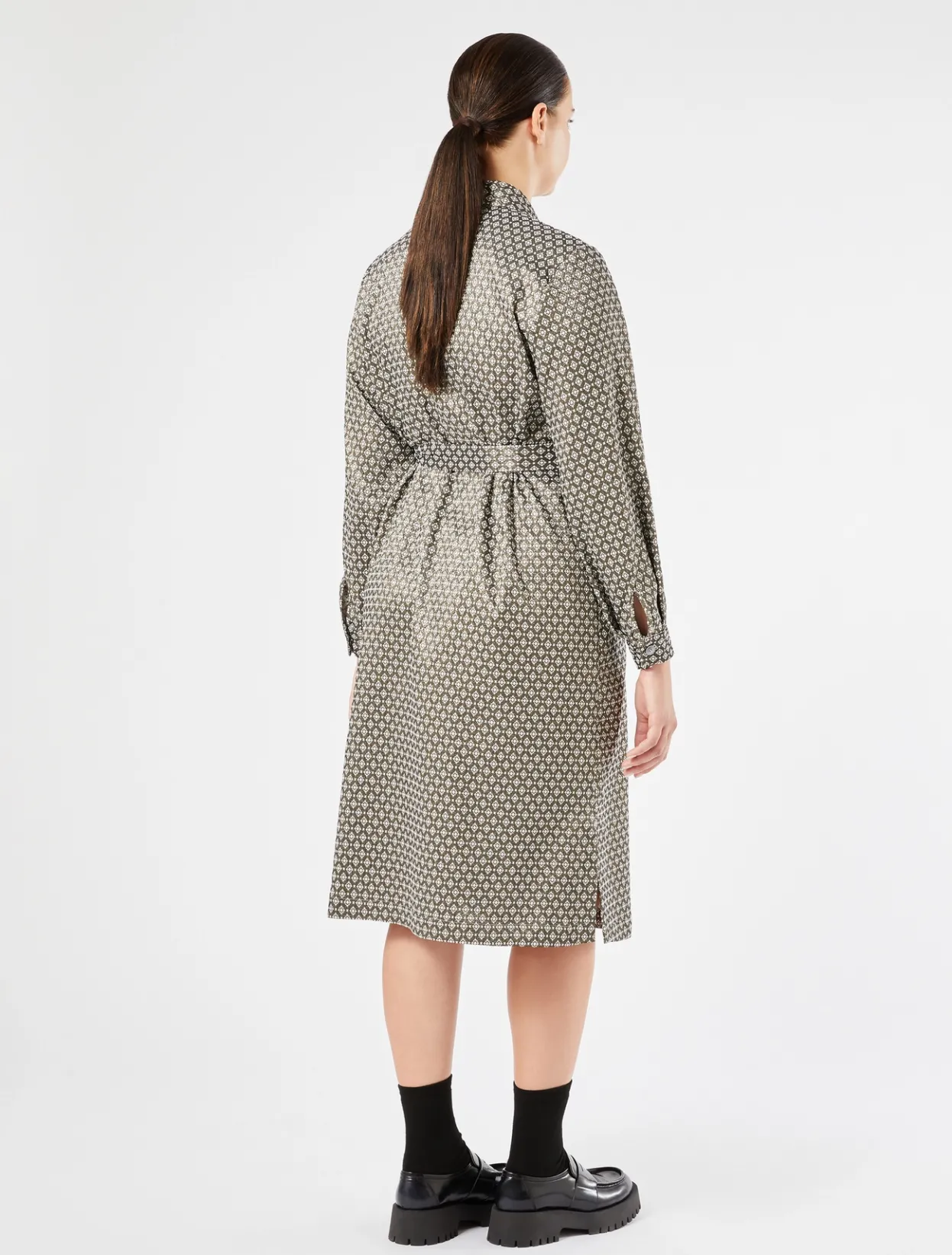 Dresses | Dresses | Marina Rinaldi Jacquard shirt dress SAND