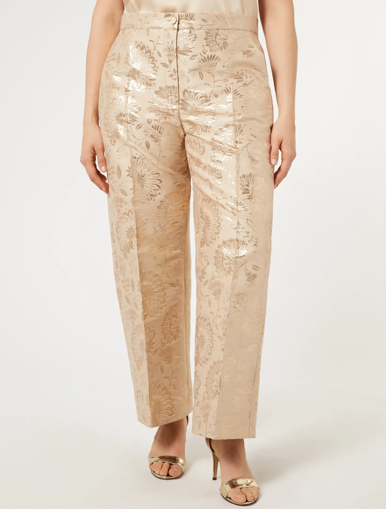 Trousers And Skirts | Trousers & Jeans | Marina Rinaldi Jacquard trousers HONEY