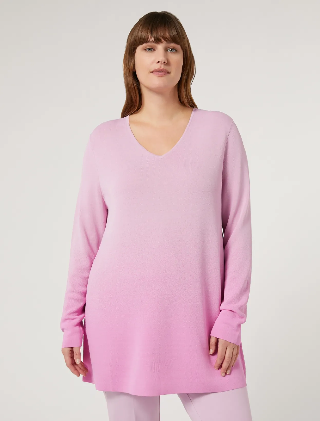 Knitwear | Knitwear | Marina Rinaldi Jacquard viscose sweater PINK