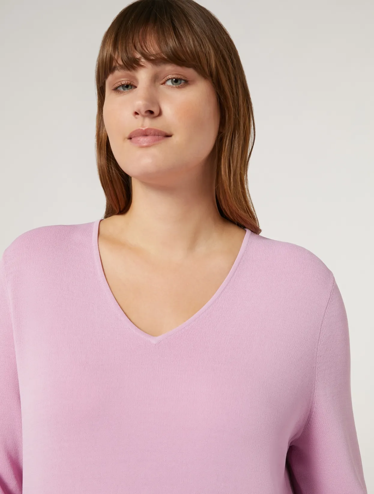 Knitwear | Knitwear | Marina Rinaldi Jacquard viscose sweater PINK