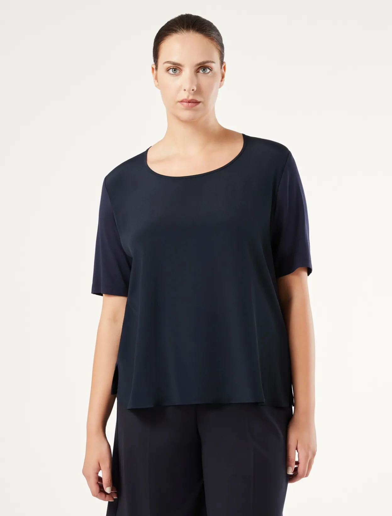 Tops & T-Shirts | Tops & T-Shirts | Marina Rinaldi Jersey, acetate and silk T-shirt ULTRAMARINE