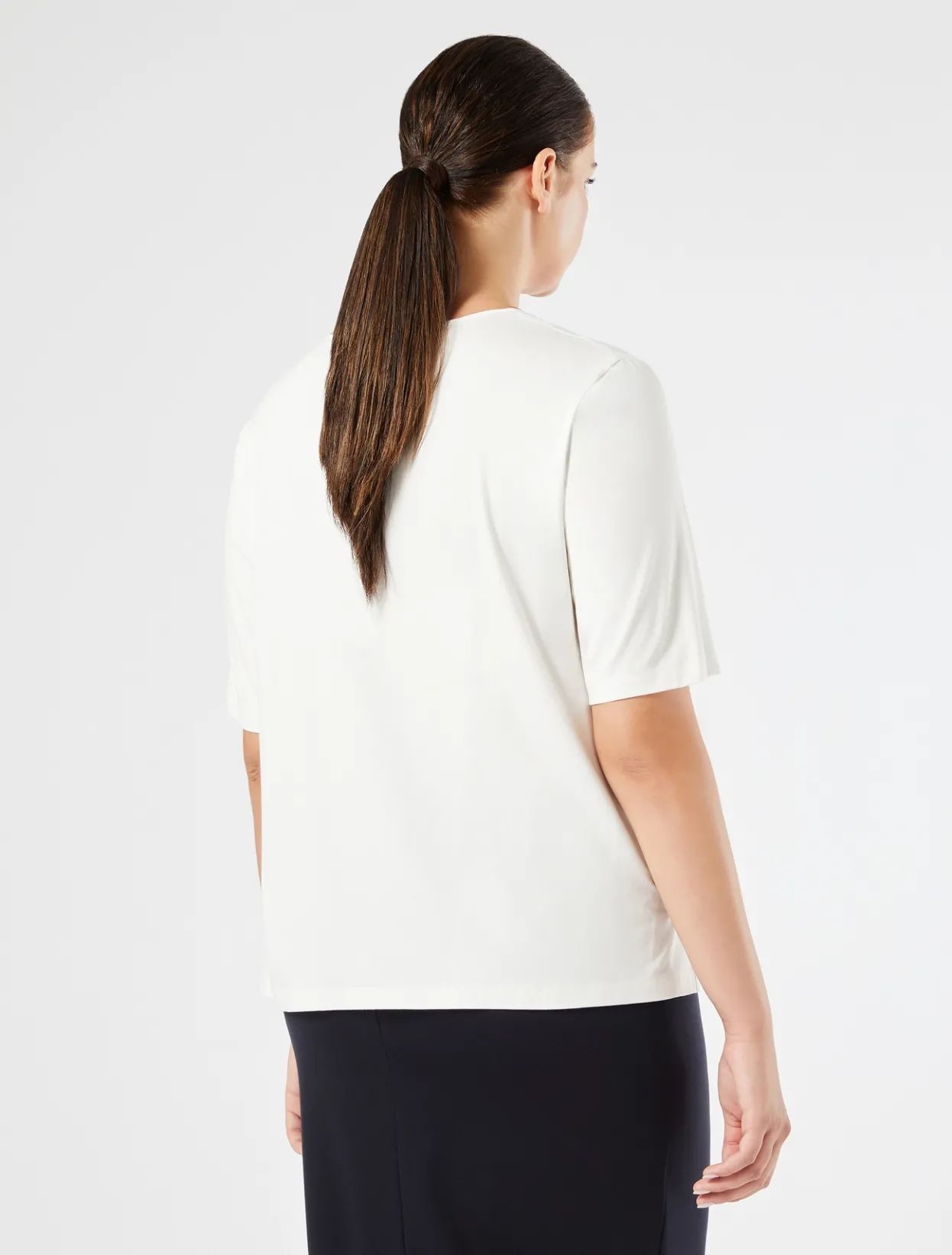 Tops & T-Shirts | Tops & T-Shirts | Marina Rinaldi Jersey, acetate and silk T-shirt WHITE