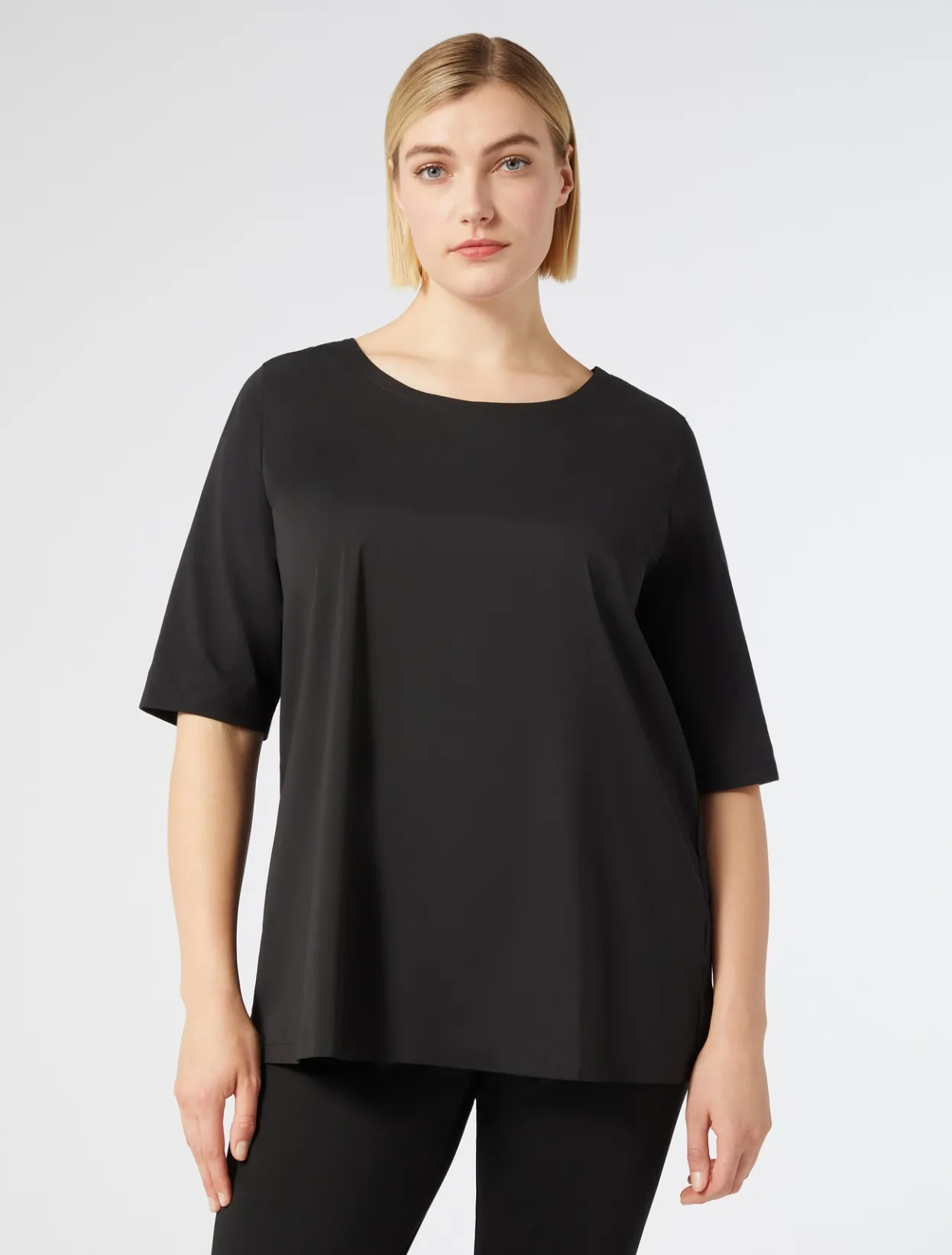 Blouses & Shirts | Blouses & Shirts | Marina Rinaldi Jersey and poplin T-shirt BLACK