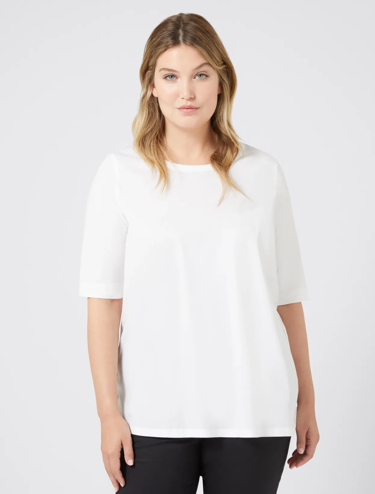 Blouses & Shirts | Blouses & Shirts | Marina Rinaldi Jersey and poplin T-shirt OPTICALWHITE