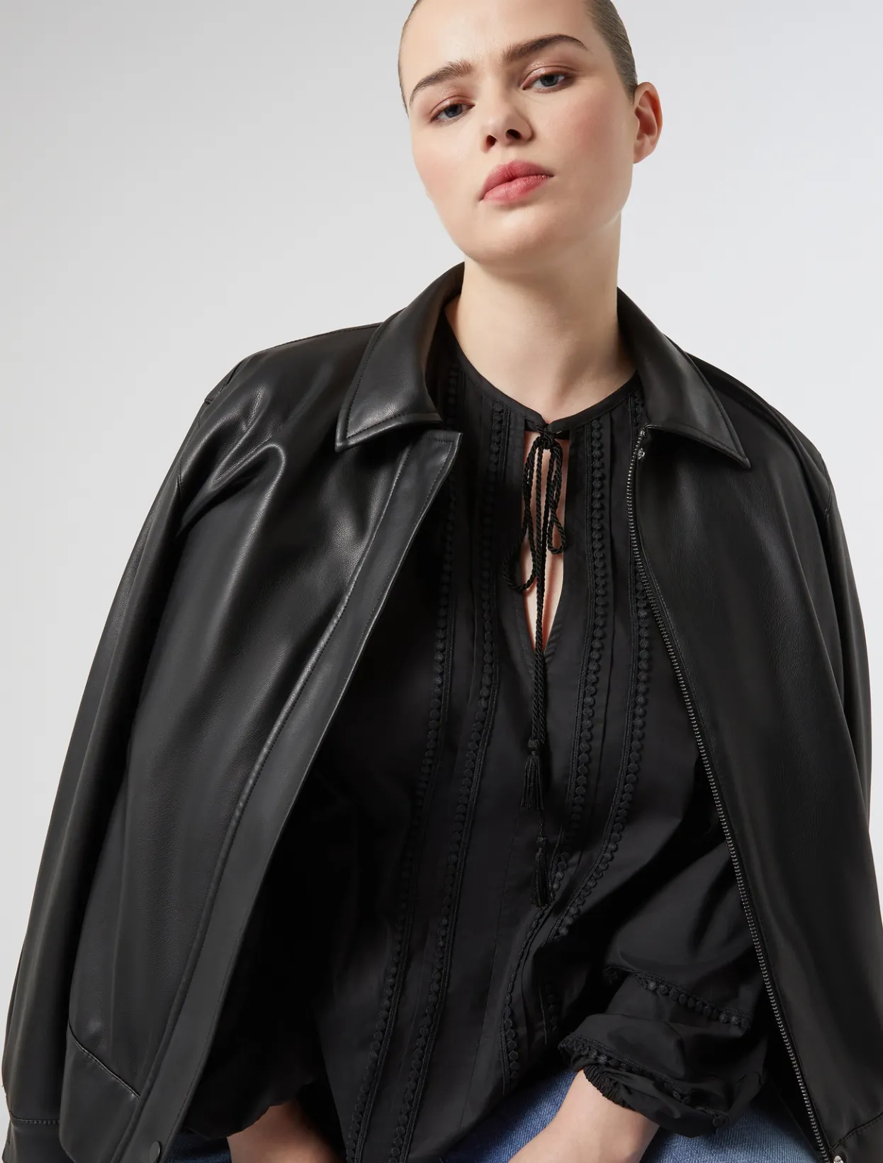 Jacket & Blazers | Jacket & Blazers | Marina Rinaldi Jersey bomber jacket BLACK