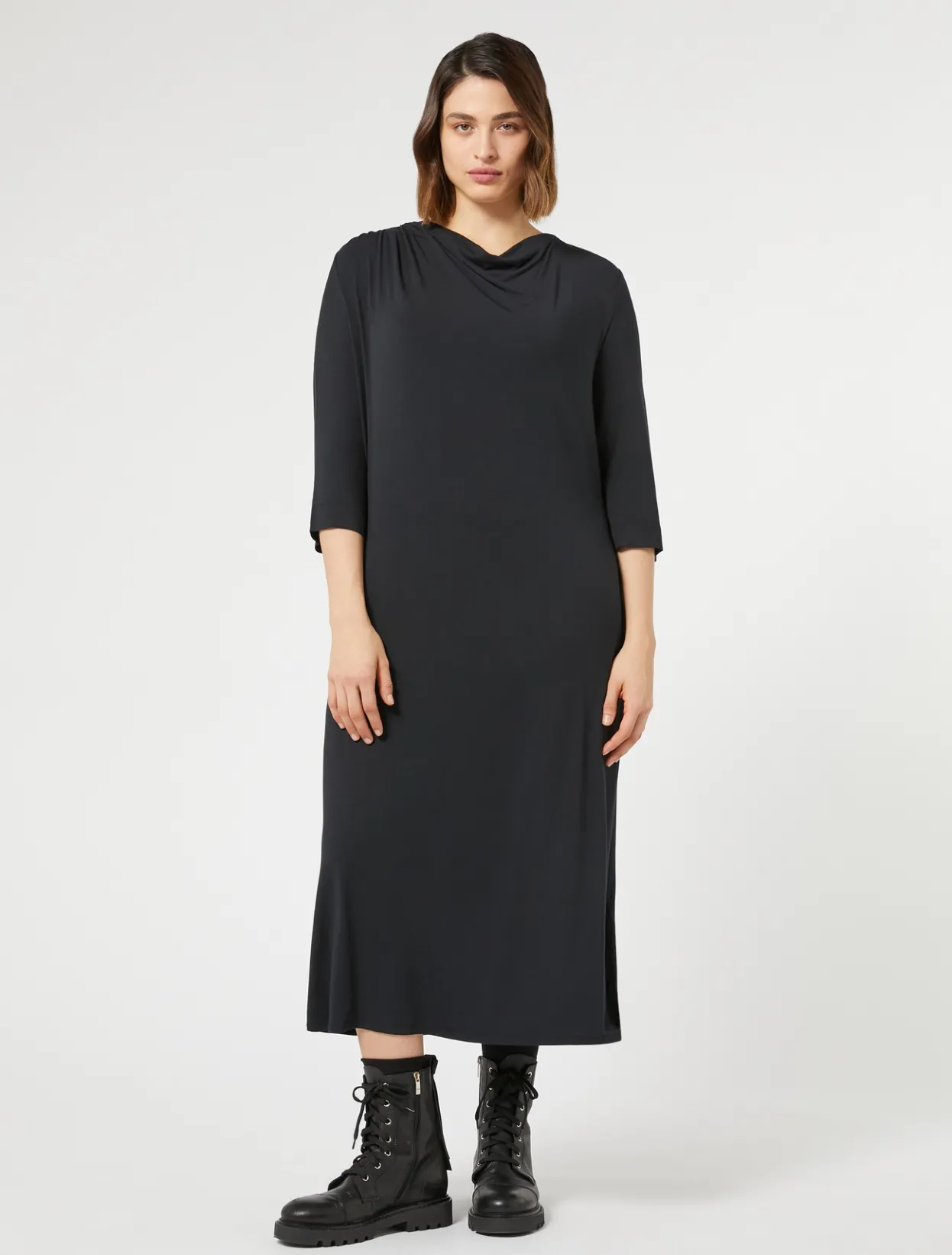 Dresses | Dresses | Marina Rinaldi Jersey calf-length dress BLACK