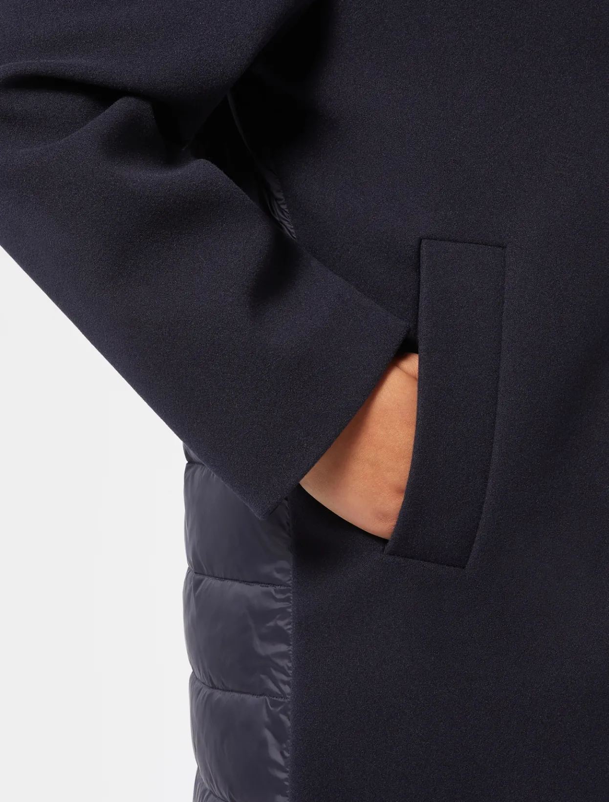 Coats | Coats | Marina Rinaldi Jersey cloth and water-repellent nylon fabric coat MIDNIGHTBLUE