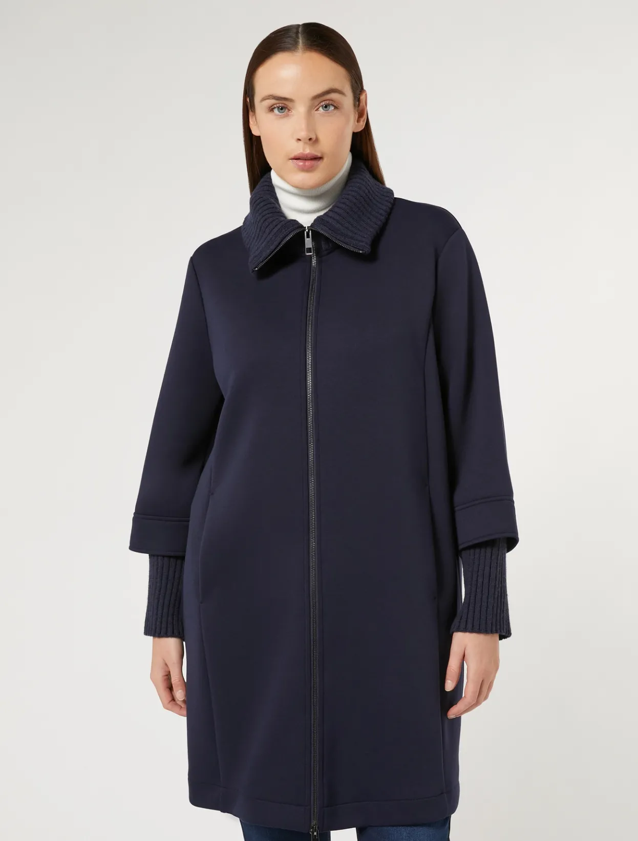 Coats | Coats | Marina Rinaldi Jersey pea coat MIDNIGHTBLUE