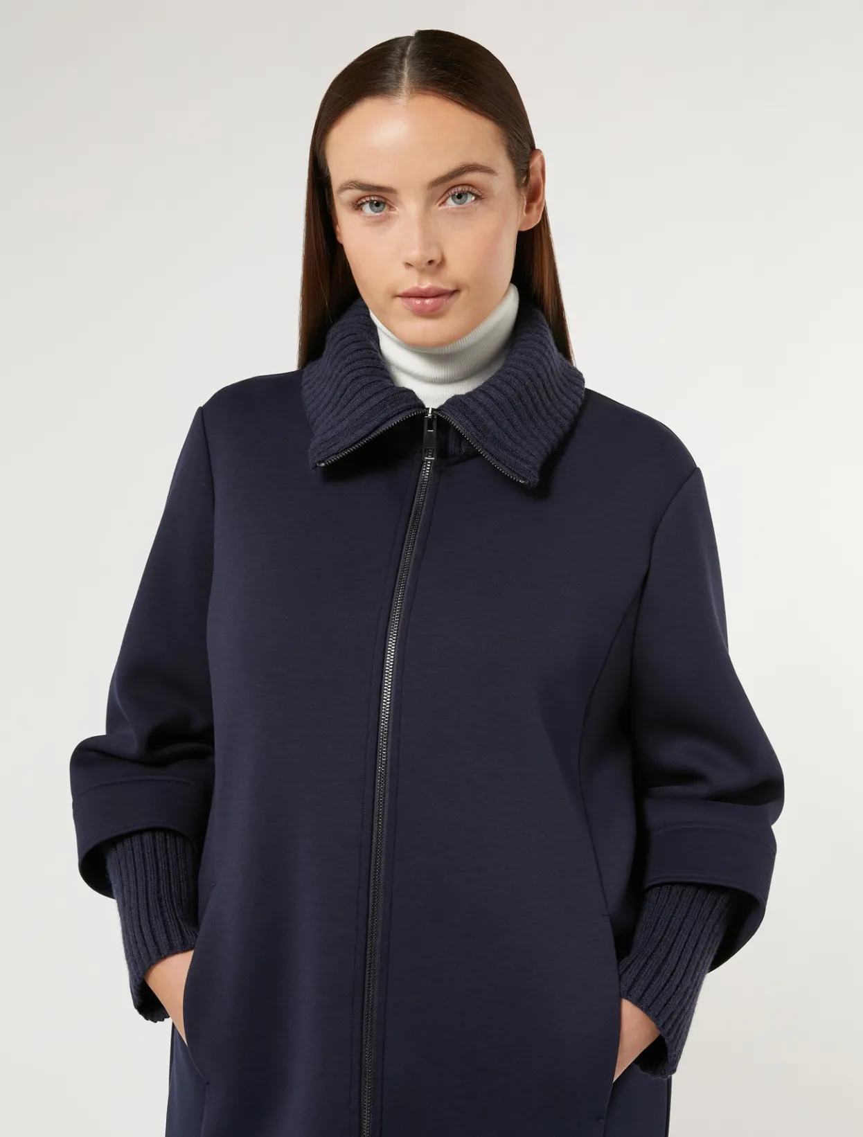 Coats | Coats | Marina Rinaldi Jersey pea coat MIDNIGHTBLUE